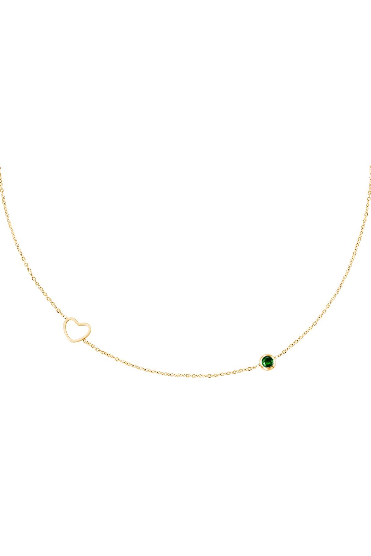 Green / Birthstone necklace May gold Green Stainless Steel Picture8