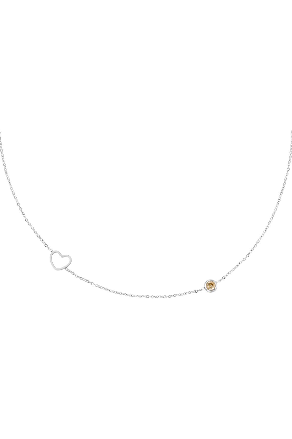 Birthstone necklace November silver Yellow Stainless Steel 