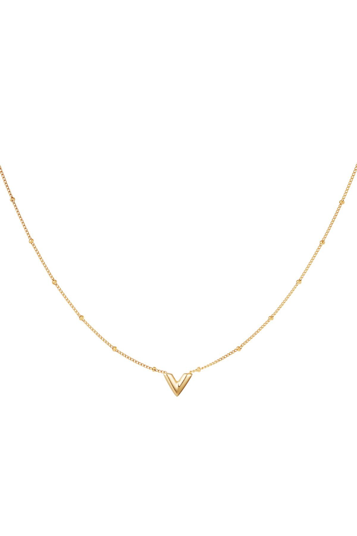 Gold color / Stainless steel V necklace Gold 