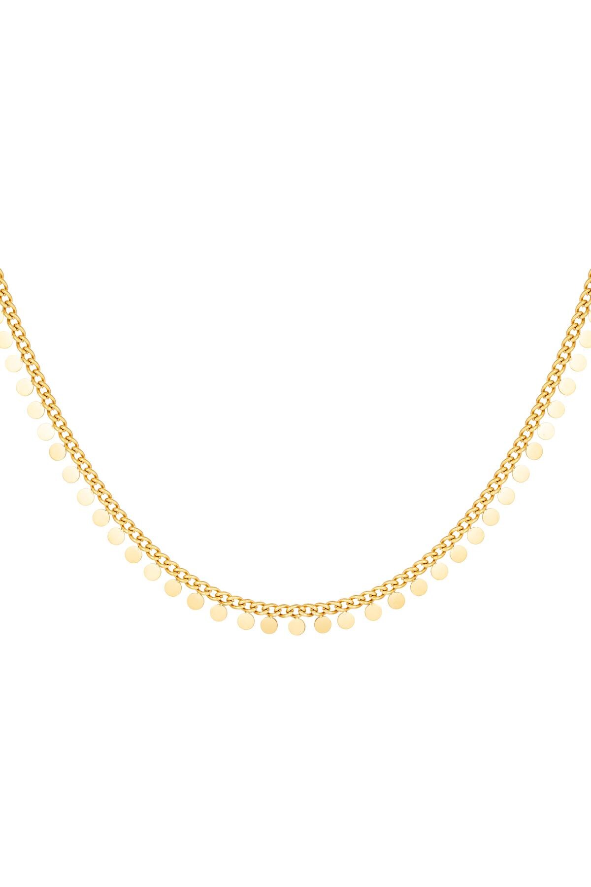 Stainless steel necklace circles Gold h5 