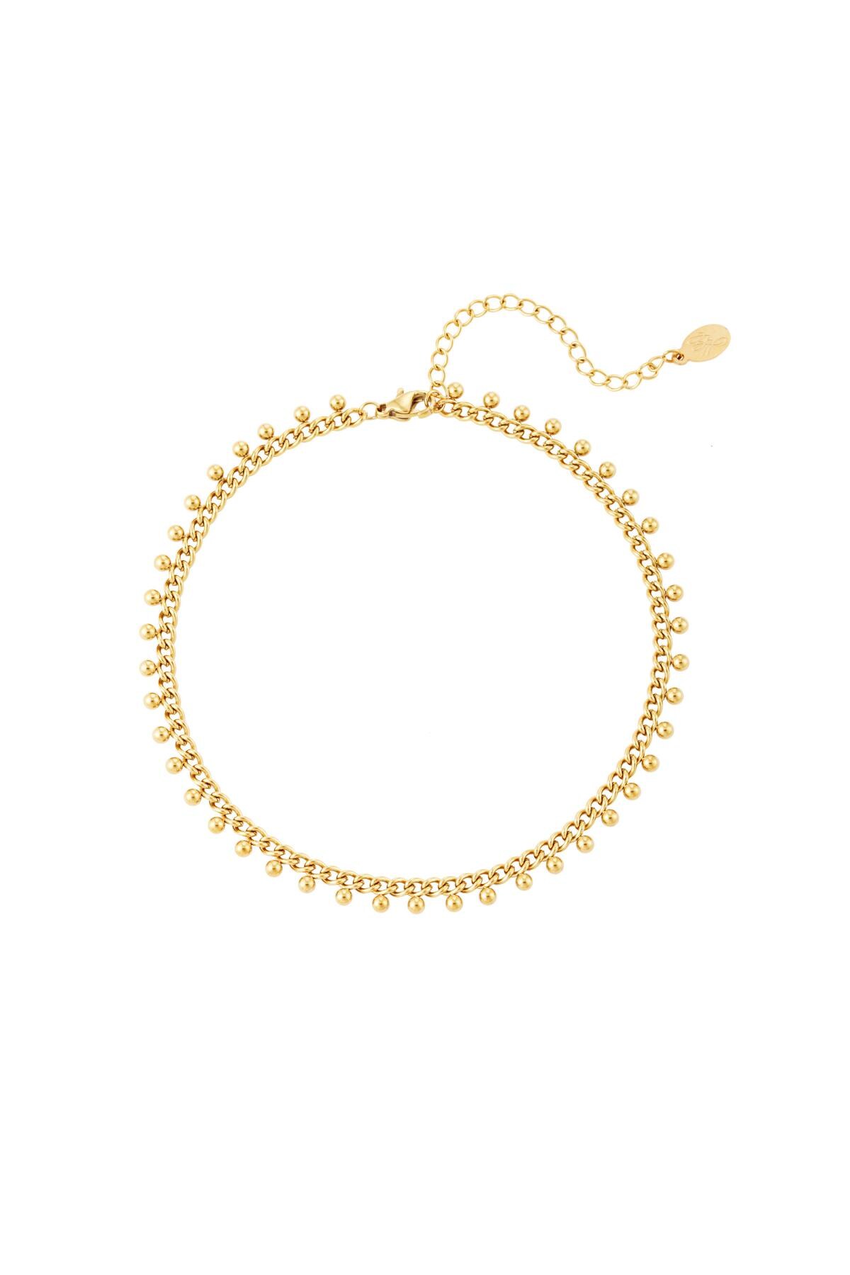 Gold color / Stainless steel anklet dots Gold 