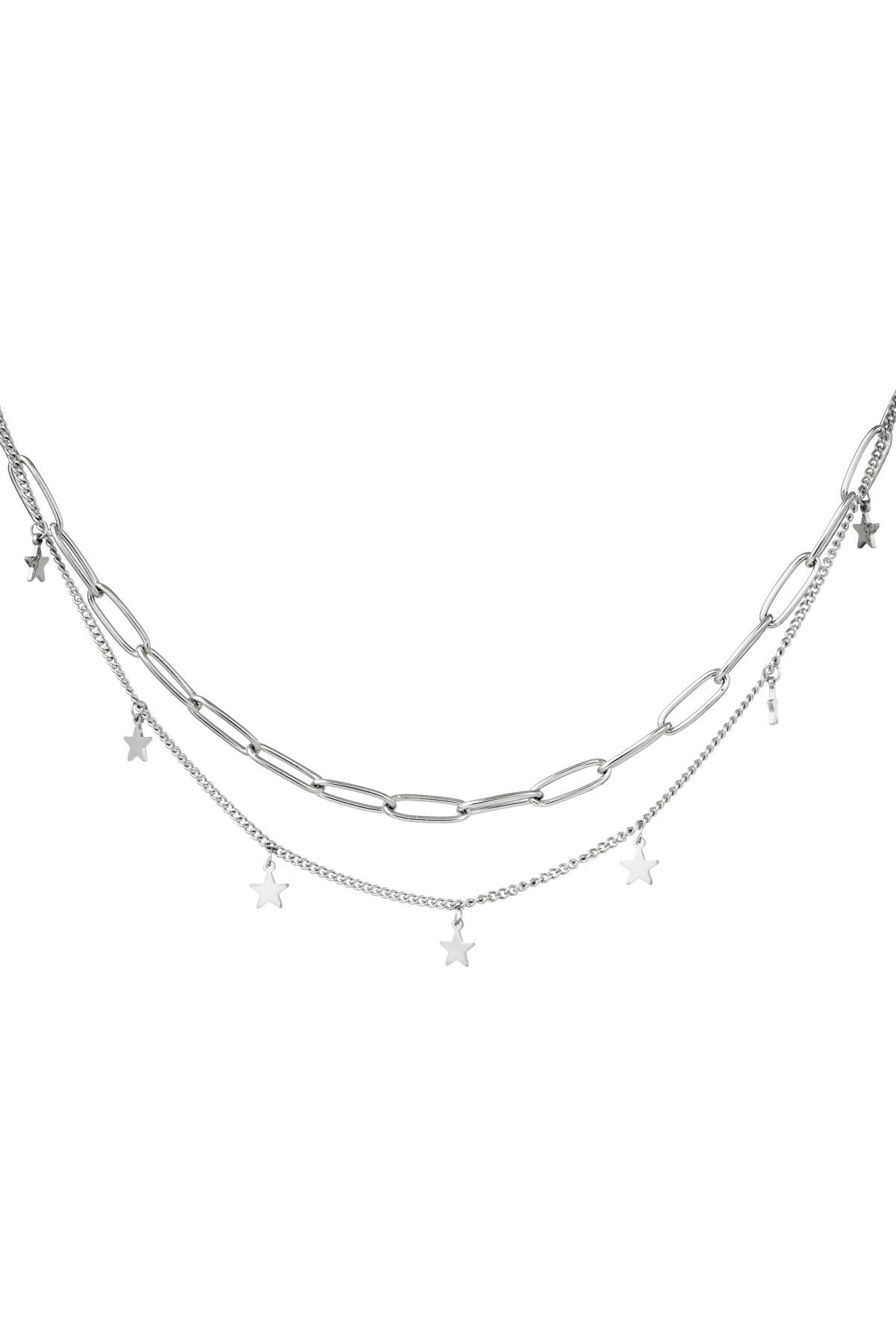 Silver color / Necklace Chain Star Silver Stainless Steel 