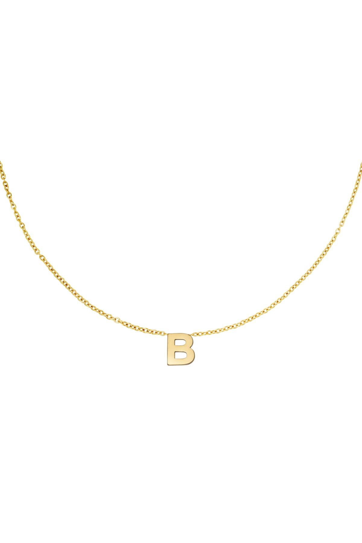 Gold color / Stainless steel necklace initial B Gold Picture25