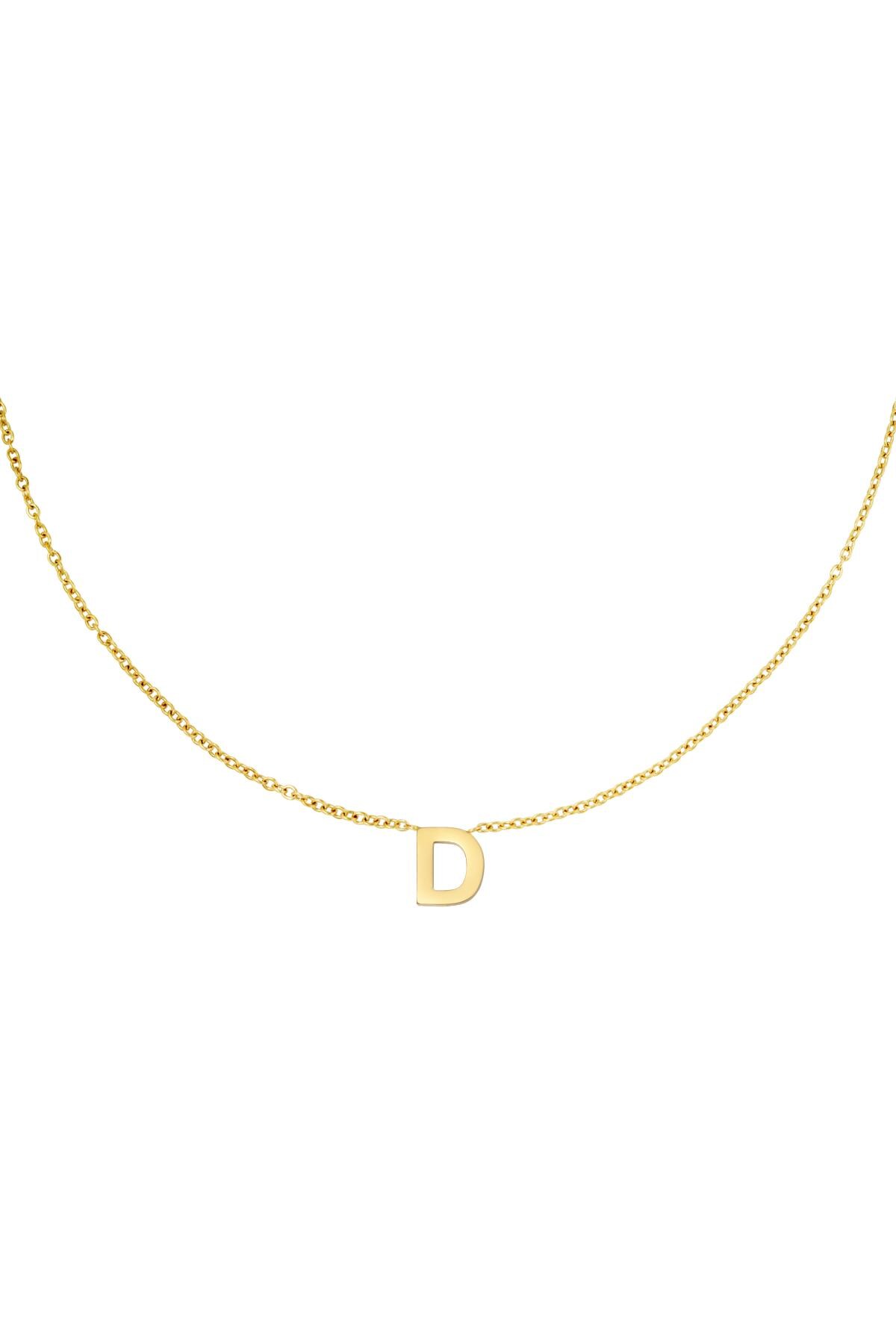 Gold color / Stainless steel necklace initial D Gold Picture3