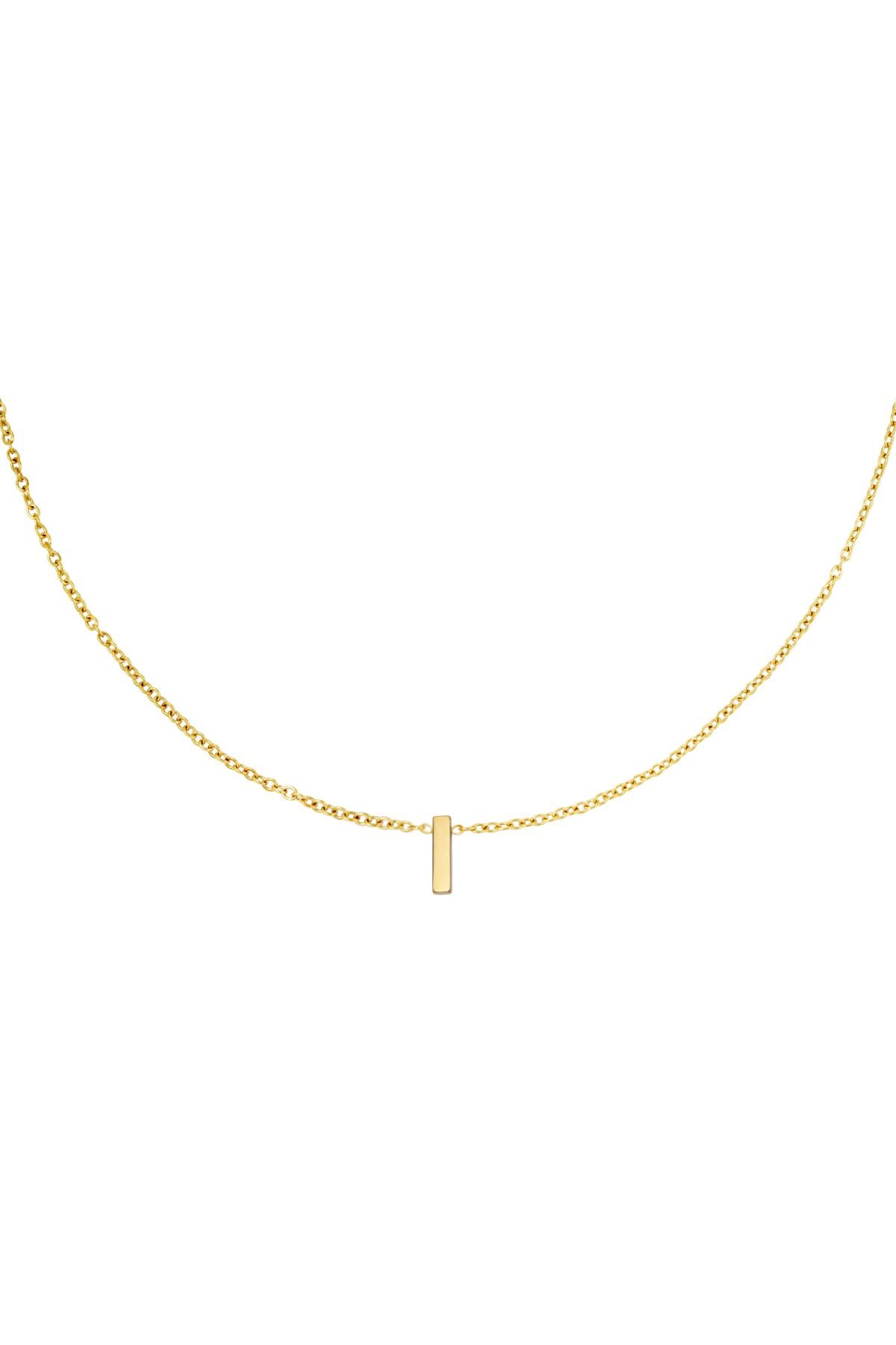 Gold color / Stainless steel necklace initial I Gold Picture8