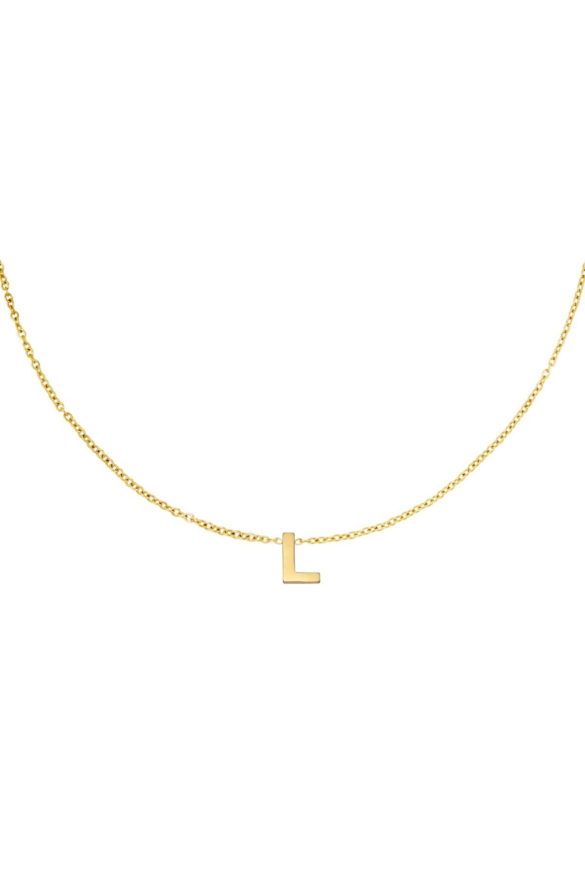 Gold color / Stainless steel necklace initial L Gold Picture24