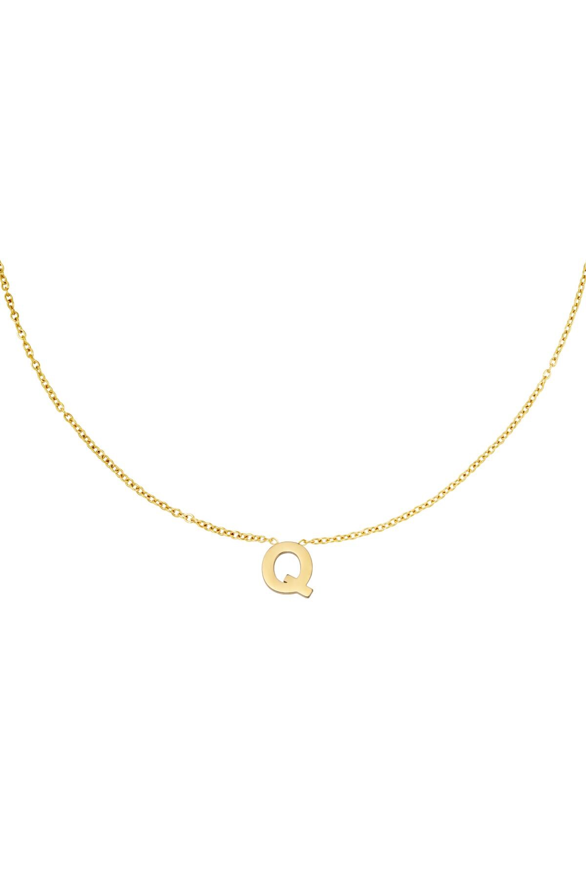 Gold color / Stainless steel necklace initial Q Gold Picture12