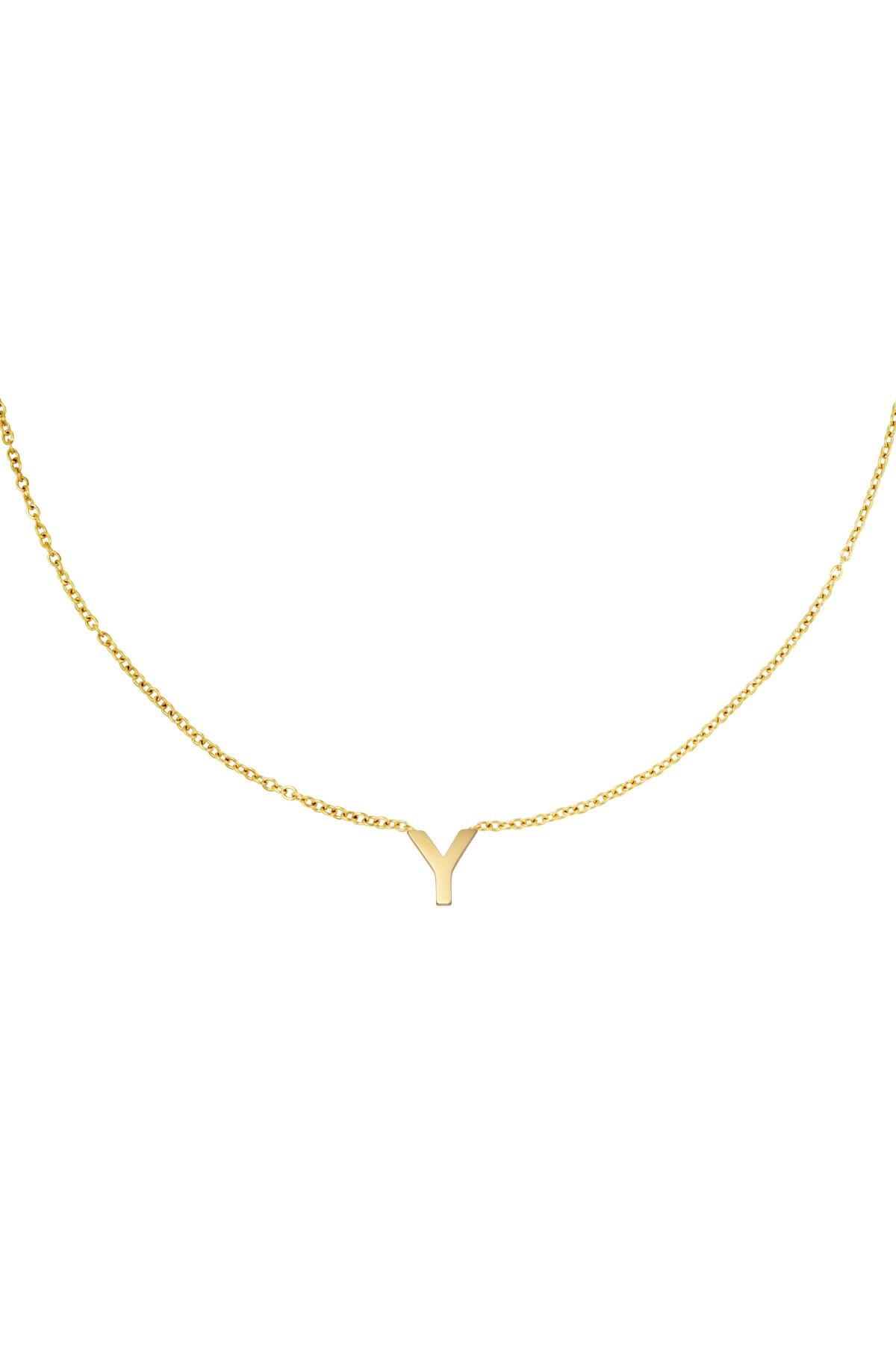 Gold color / Stainless steel necklace initial Y Gold Picture20