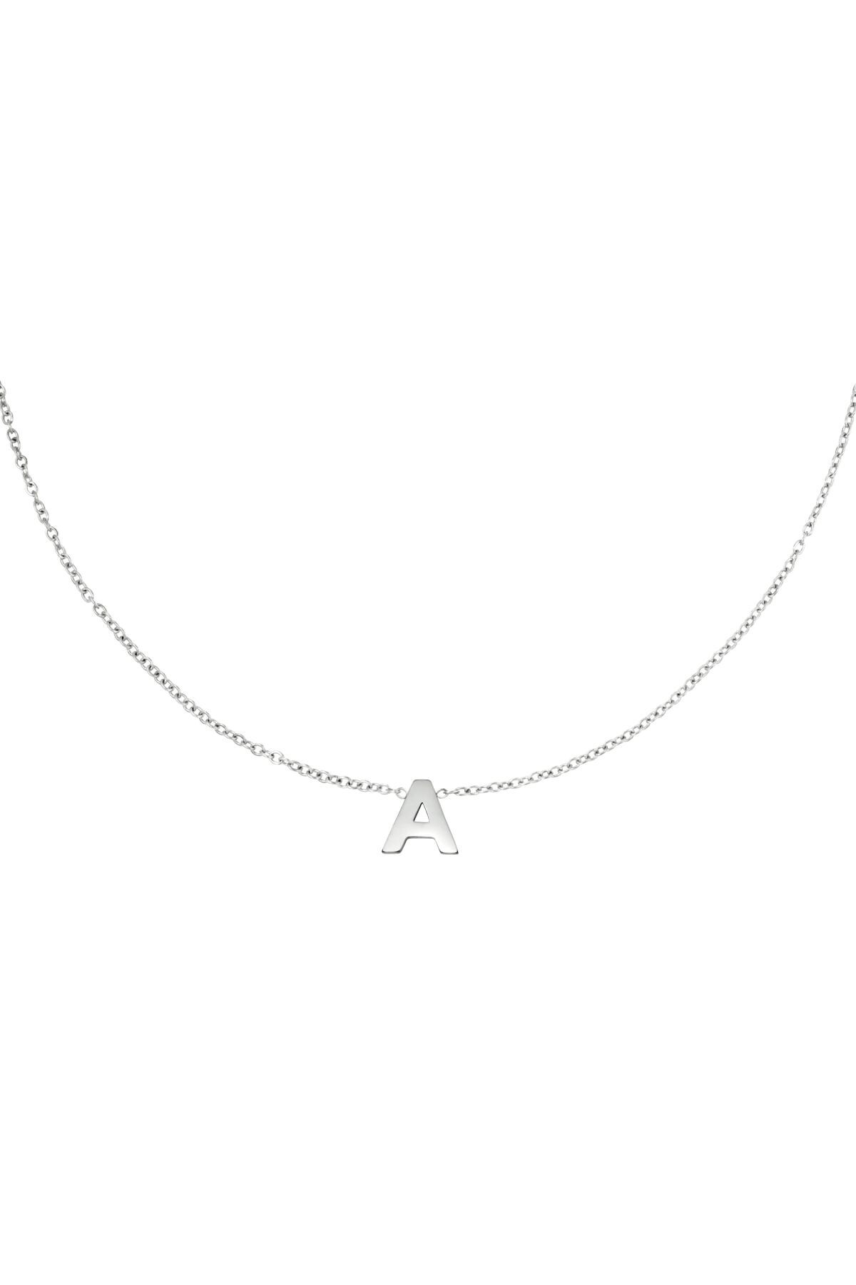 Stainless steel necklace initial A Silver h5 