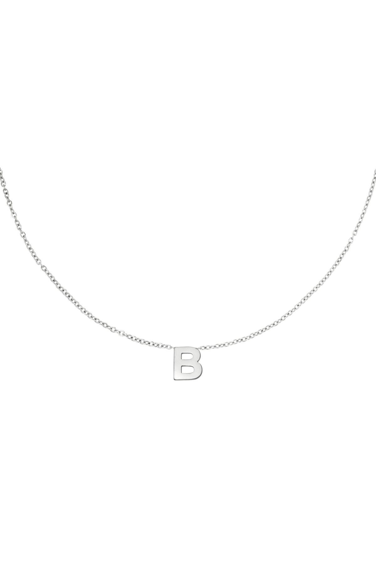 Stainless steel necklace initial B Silver 