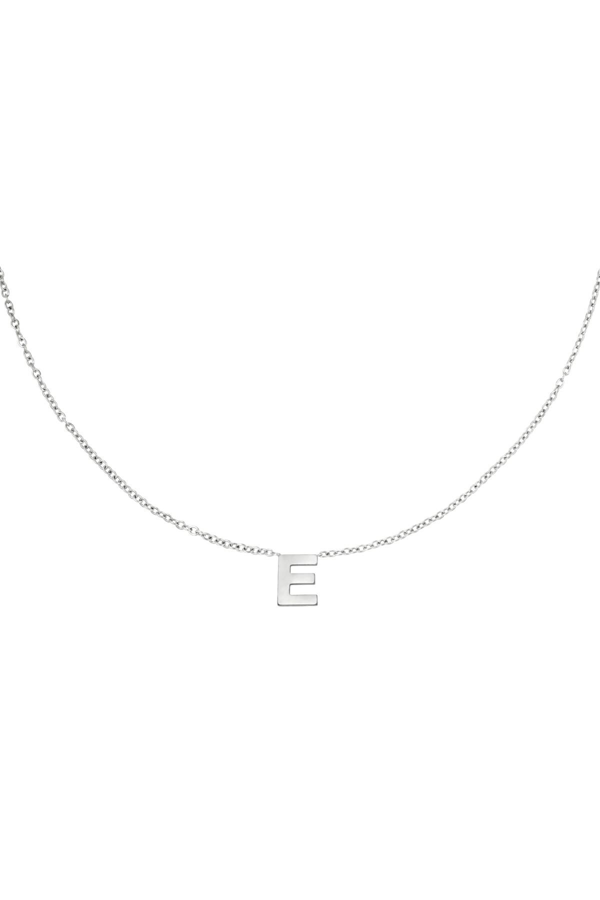 Stainless steel necklace initial E Silver h5 