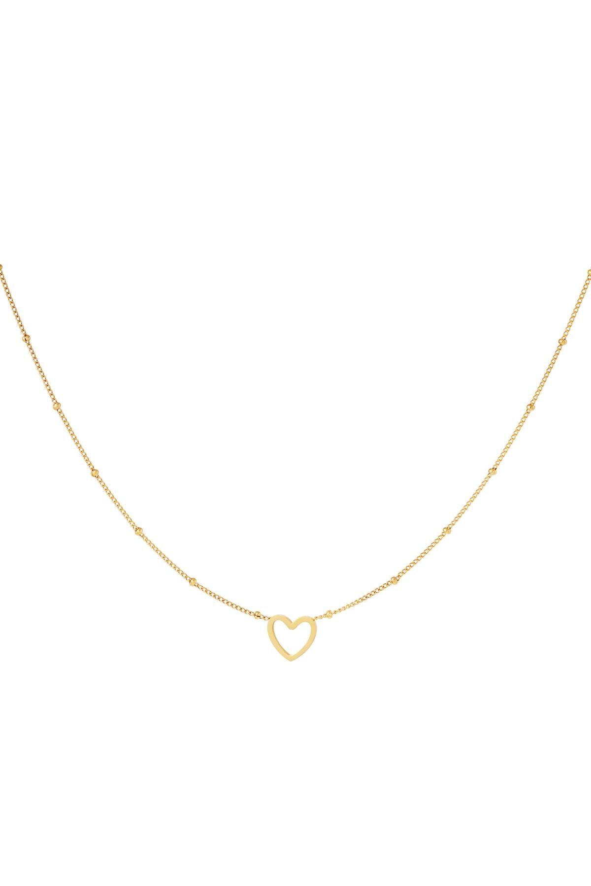 Gold color / Minimalistic necklace open heart Gold Stainless Steel Picture2