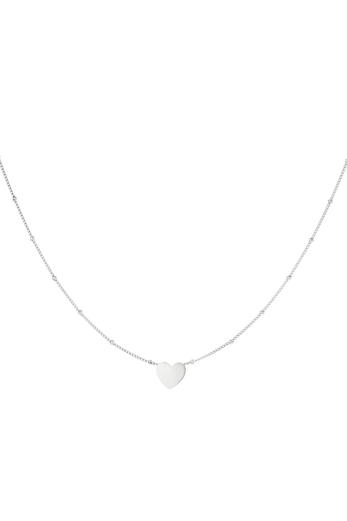 Silver color / Minimalistic necklace heart Silver Stainless Steel Picture2