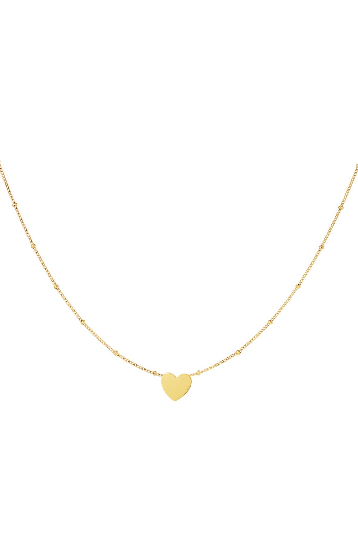 Gold color / Minimalistic necklace heart Gold Stainless Steel 