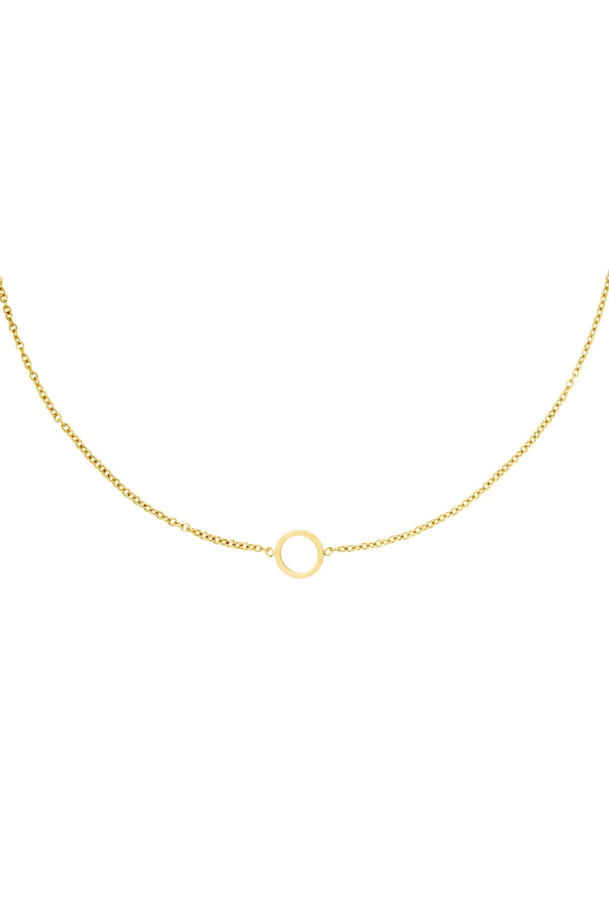 Minimalistic necklace open circle Gold Color Stainless Steel (Pack with plastic bag) h5 