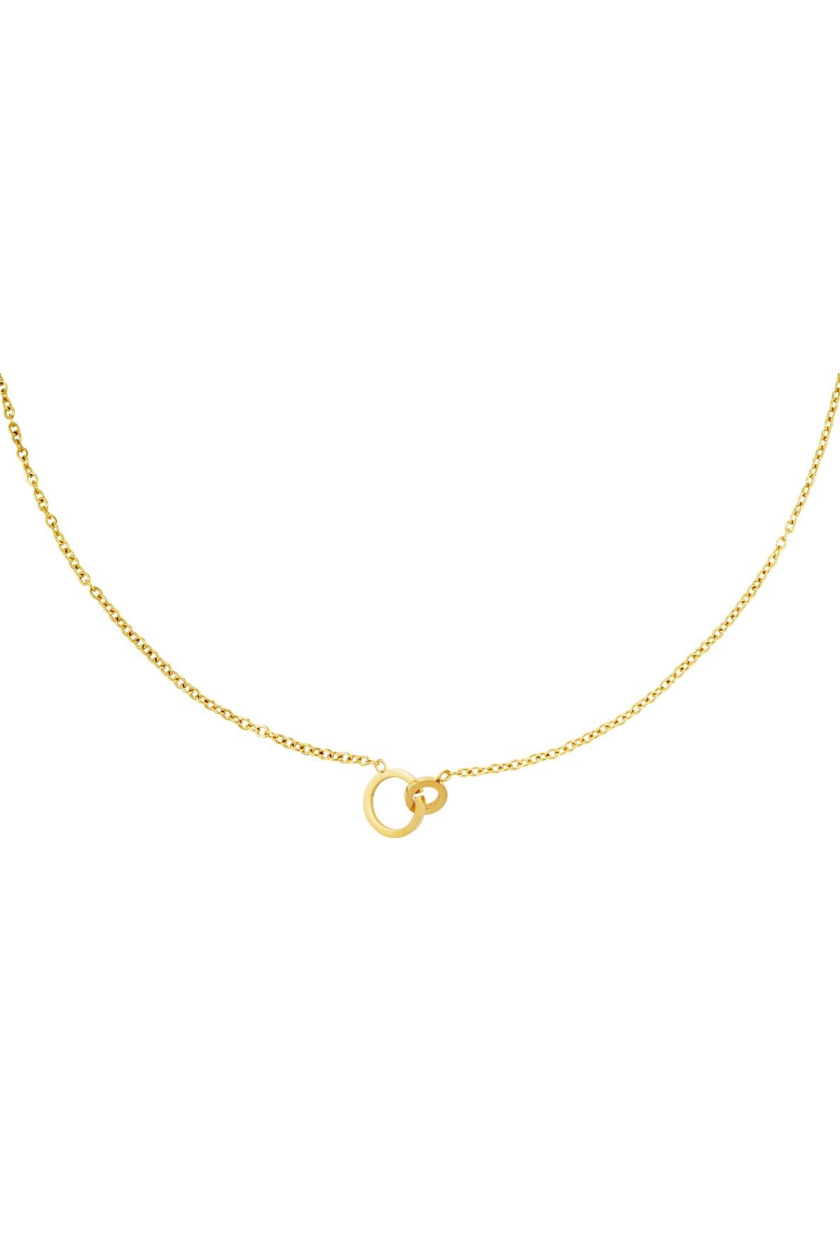 Gold color / Necklaces connected circles Gold Stainless Steel 