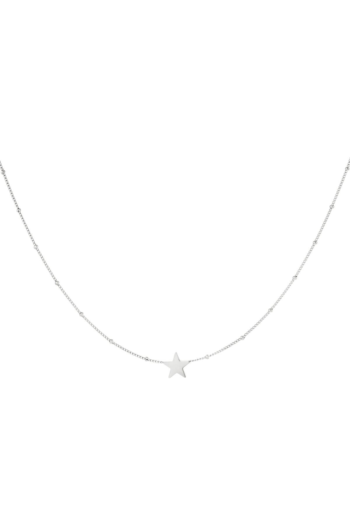 Silver color / Stainless steel necklace star Silver 