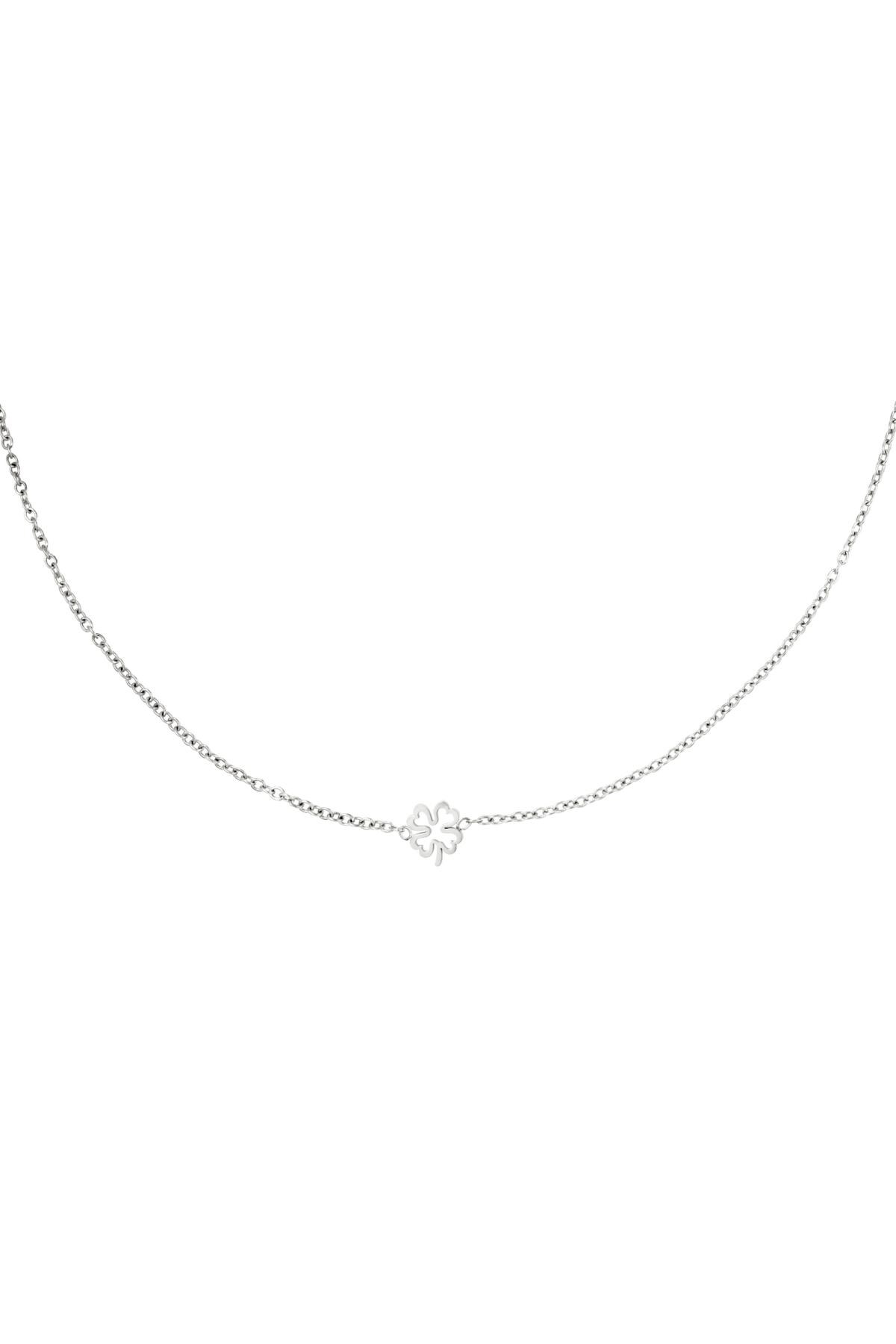 Silver color / Necklace open clover Silver Stainless Steel 