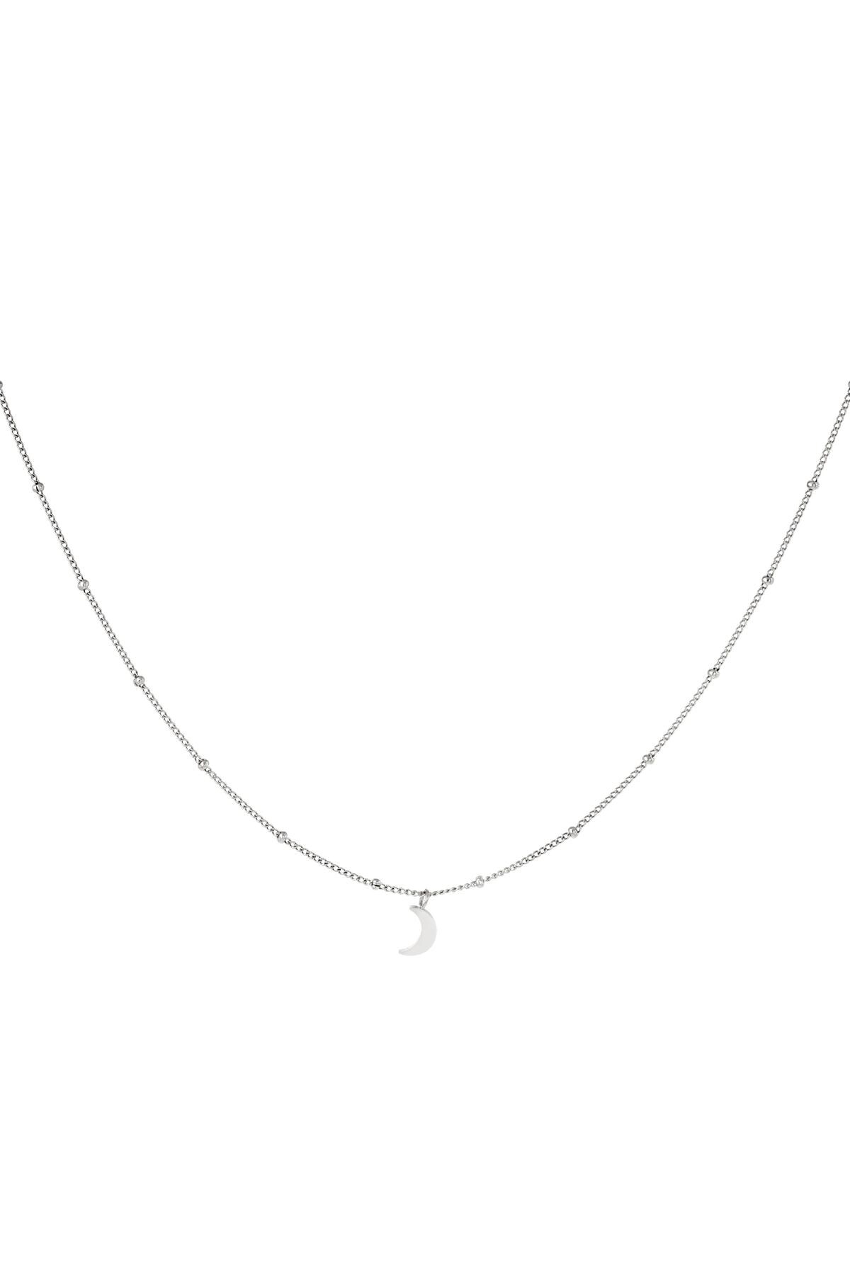 Silver color / Stainless steel necklace Half Moon Silver 