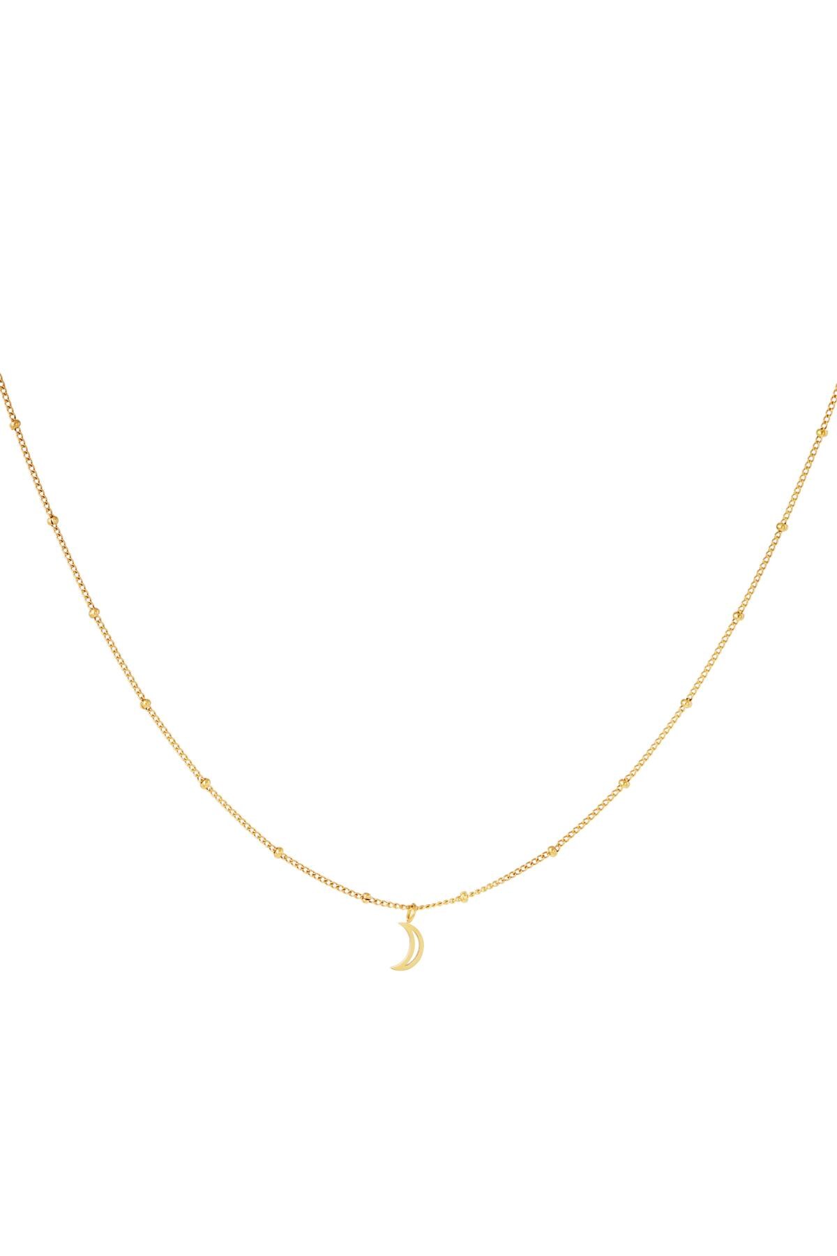 Minimalistic necklace open moon Gold Stainless Steel h5 