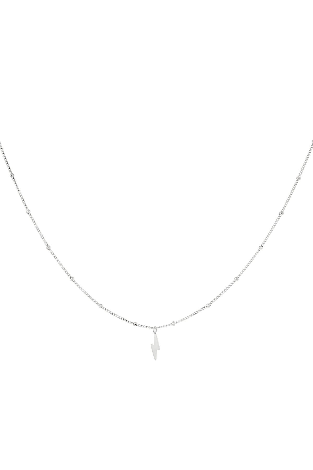 Silver color / Necklace bolt of lightning Silver Stainless Steel 