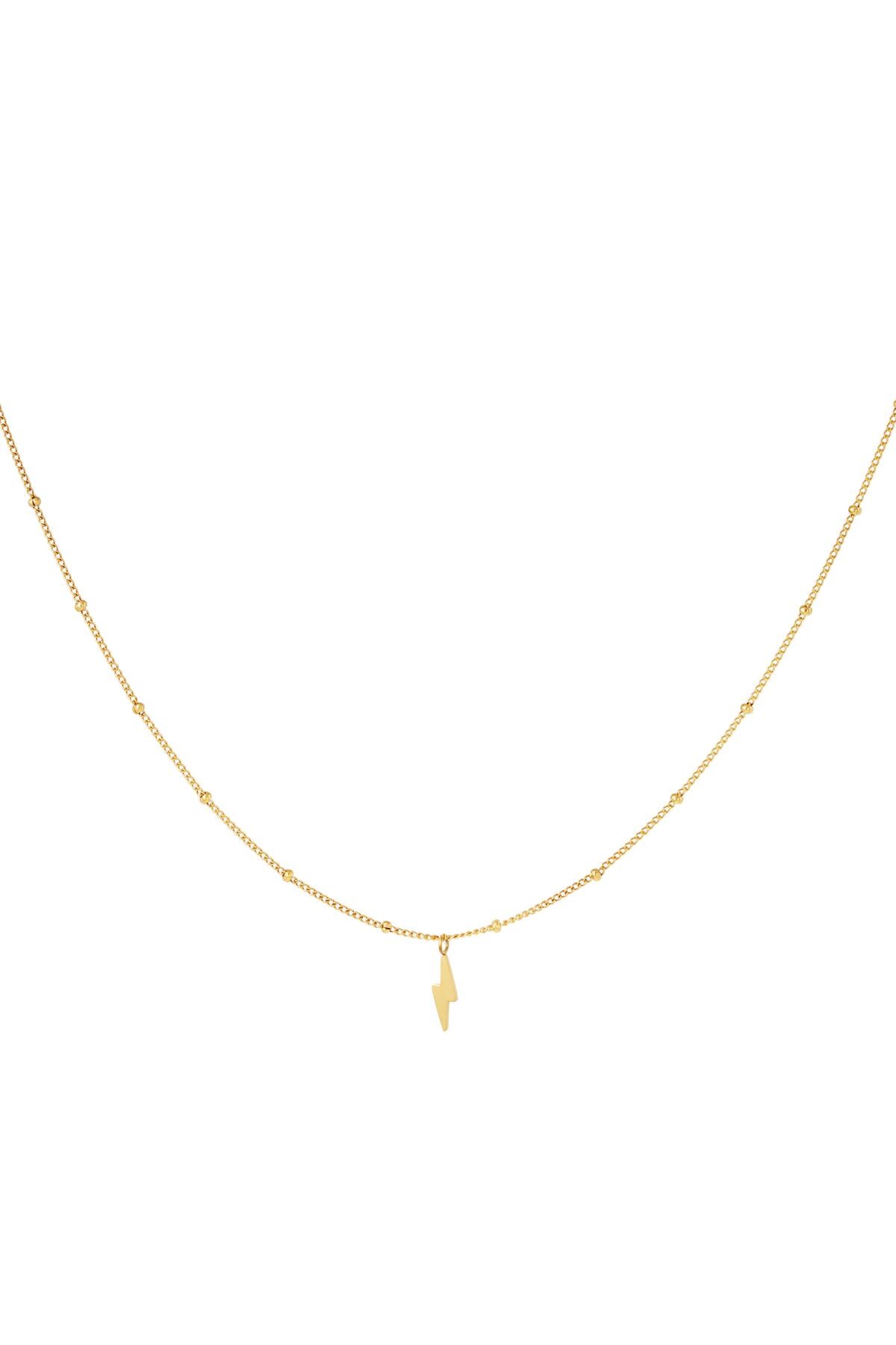 Gold color / Necklace bolt of lightning Gold Stainless Steel Picture2