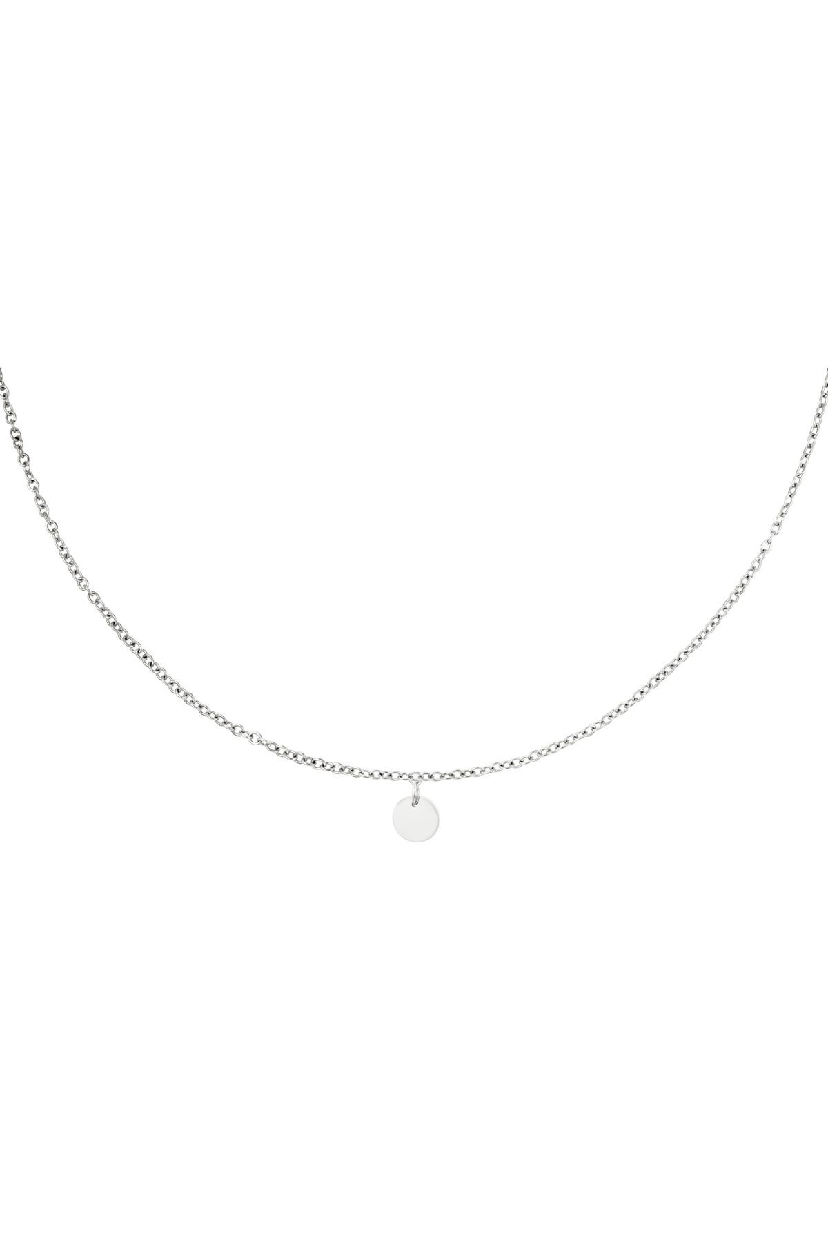 Silver color / Necklace with little circle pendant Silver Stainless Steel 