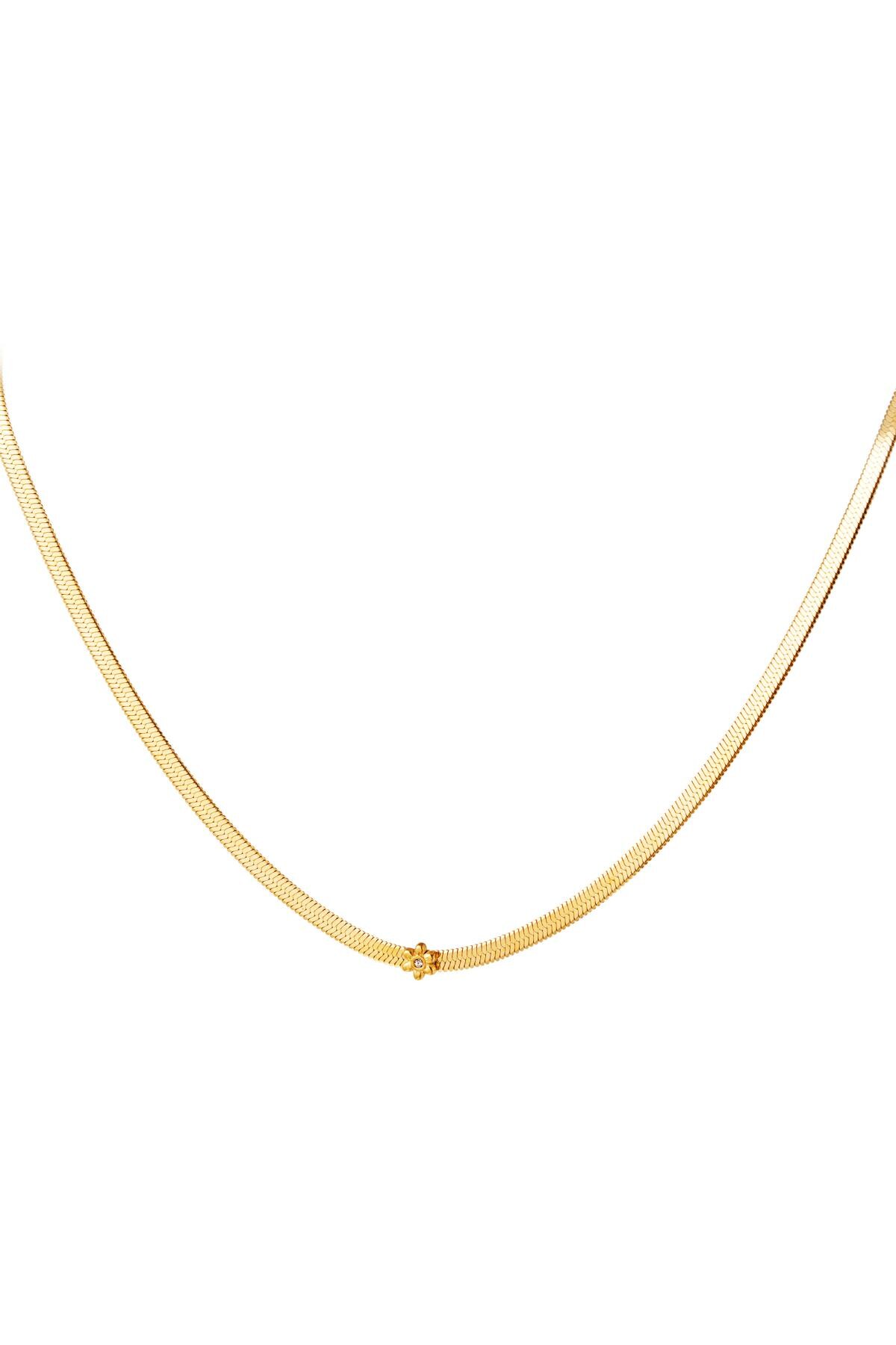 Gold color / Stainless steel necklace with little flower Gold 