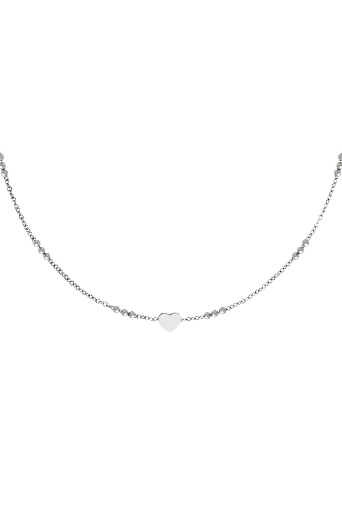 Stainless steel necklace heart Silver h5 