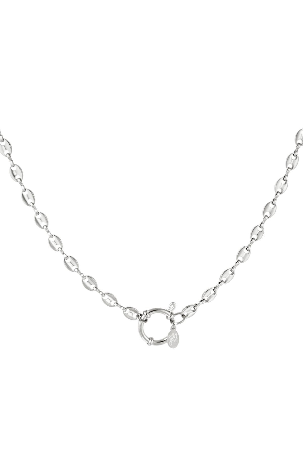 Stainless steel linked necklace Silver h5 