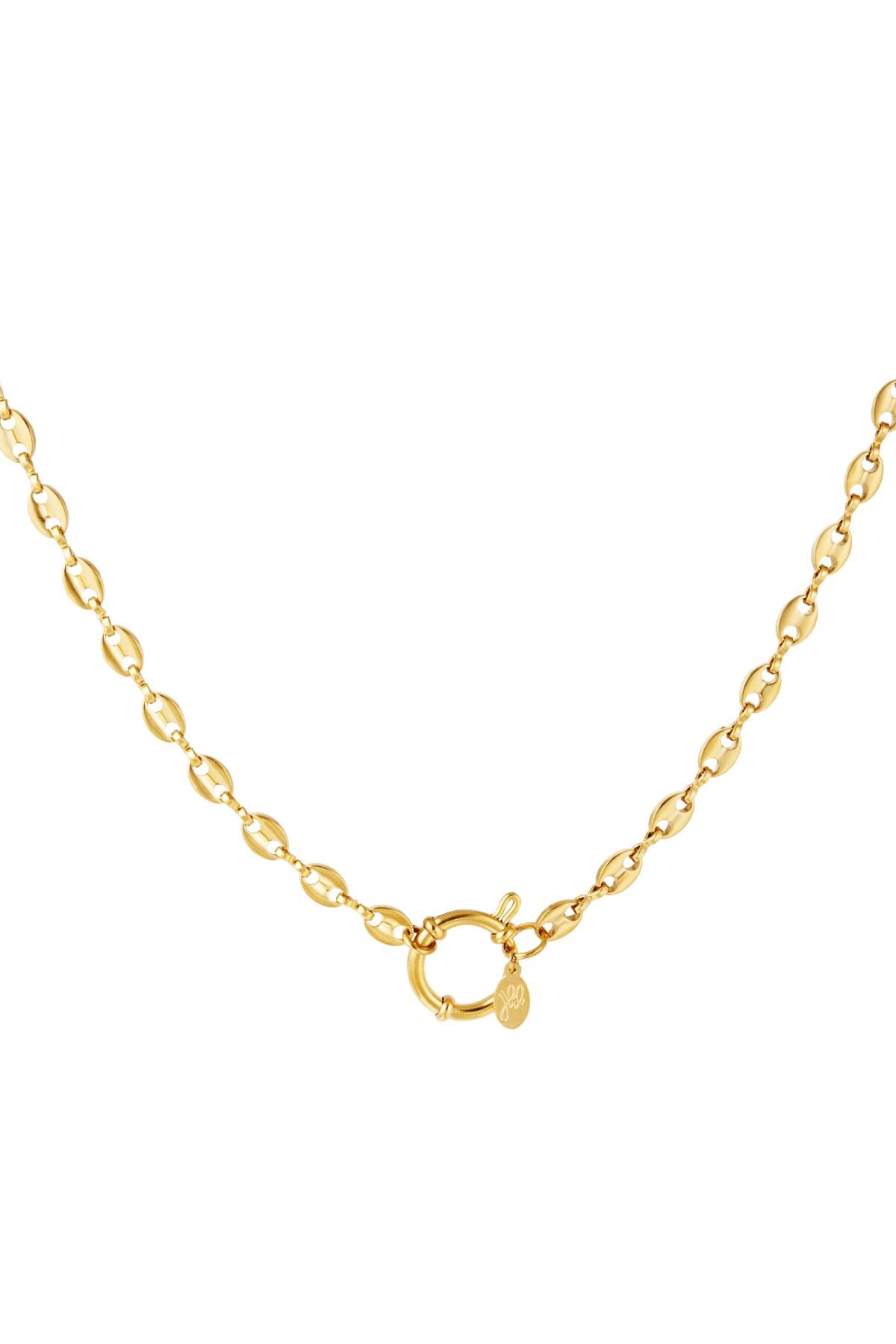 Stainless steel linked necklace Gold h5 