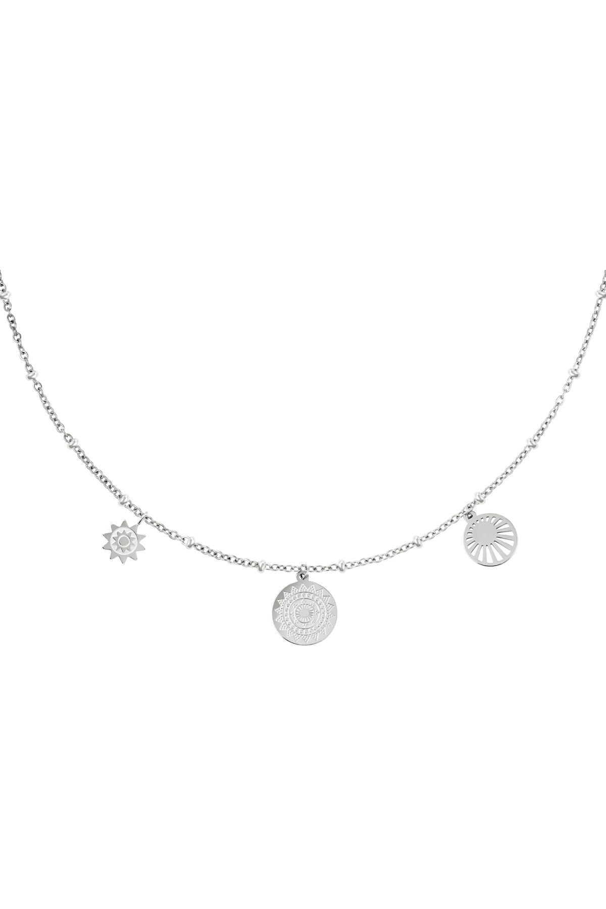 Necklace solar Silver Stainless Steel h5 