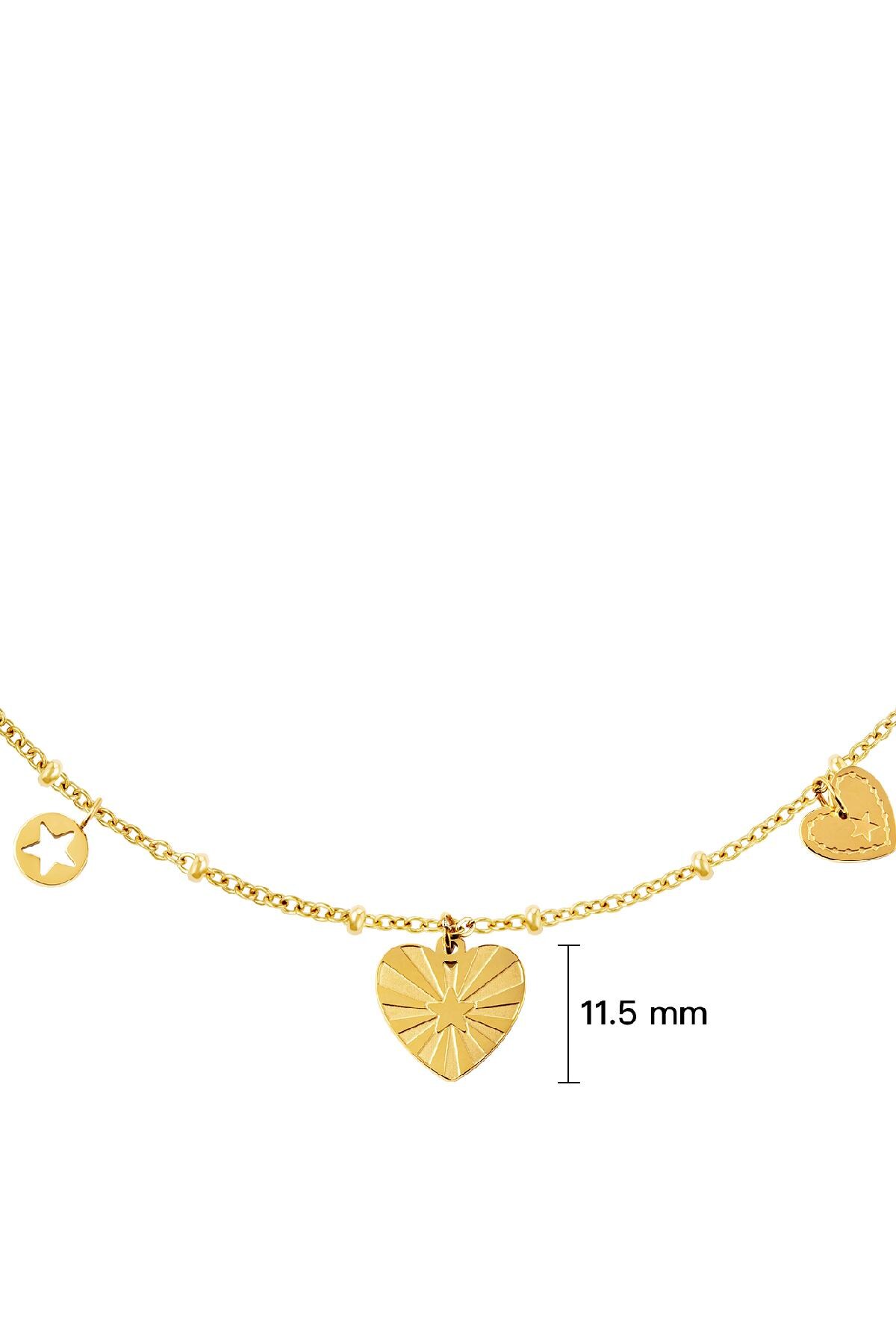 Stainless steel necklace hearts Gold Picture3