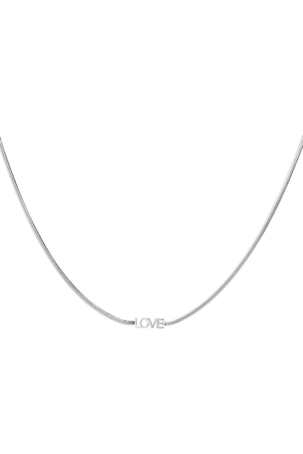 Necklace love letters Silver Stainless Steel h5 