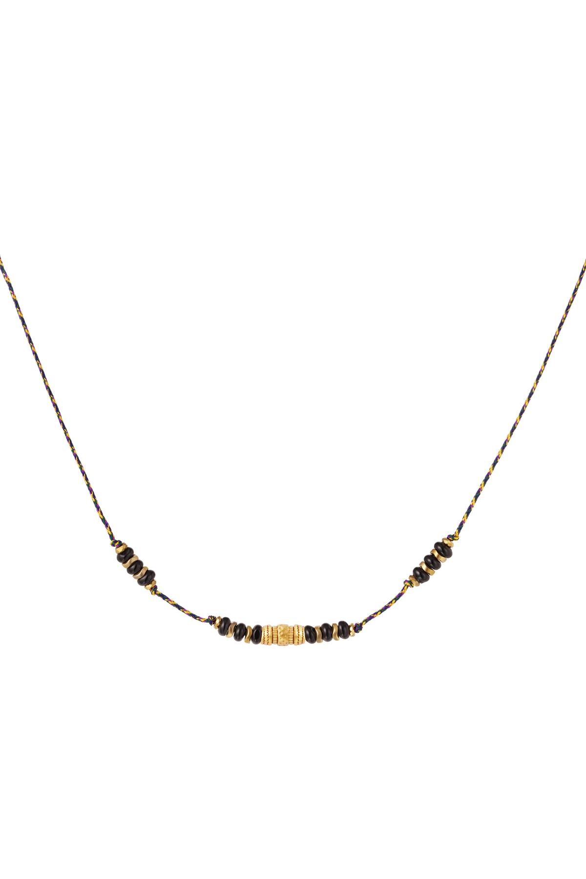 Necklace natural stones Black h5 