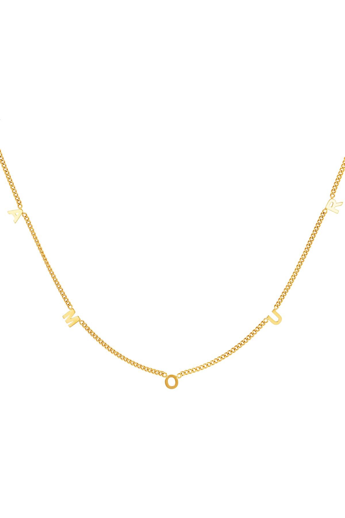 Necklace Amour Gold Stainless Steel h5 