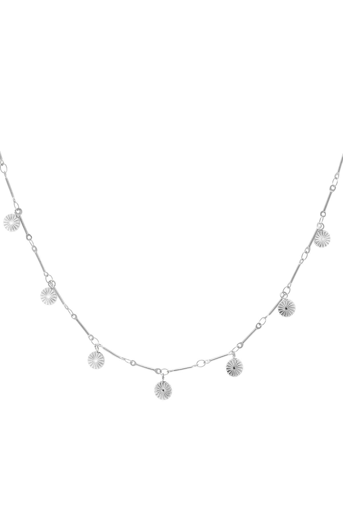 Necklace with flower coin charms Silver Stainless Steel 