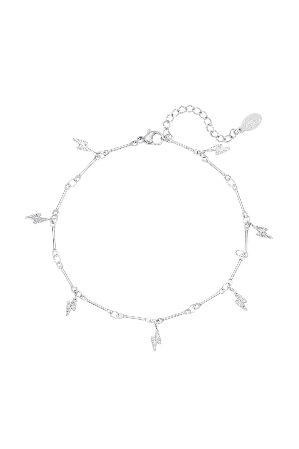 Anklet with lightning bolt charms Silver Stainless Steel h5 