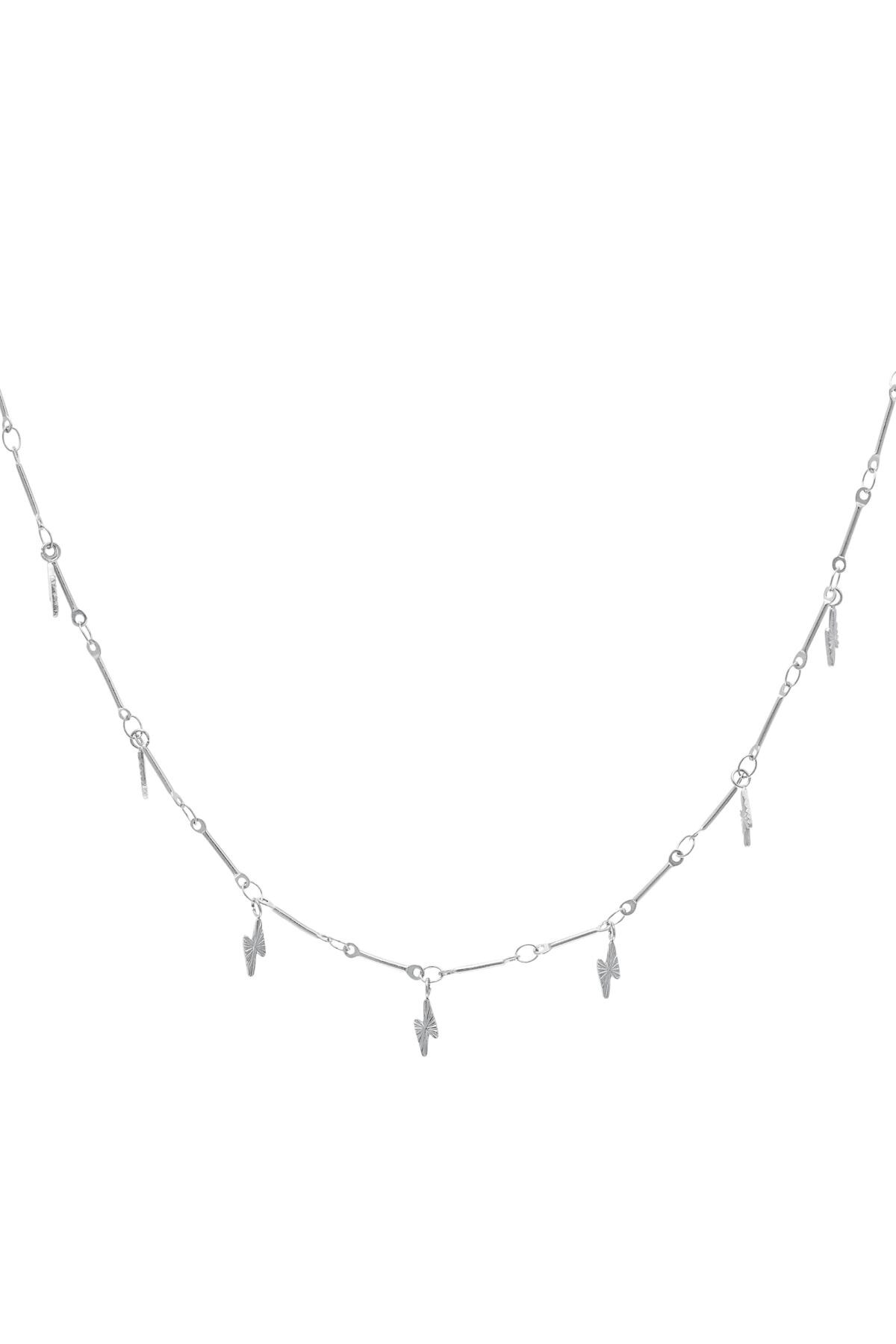 Stainless steel necklace lightning bolt Silver 