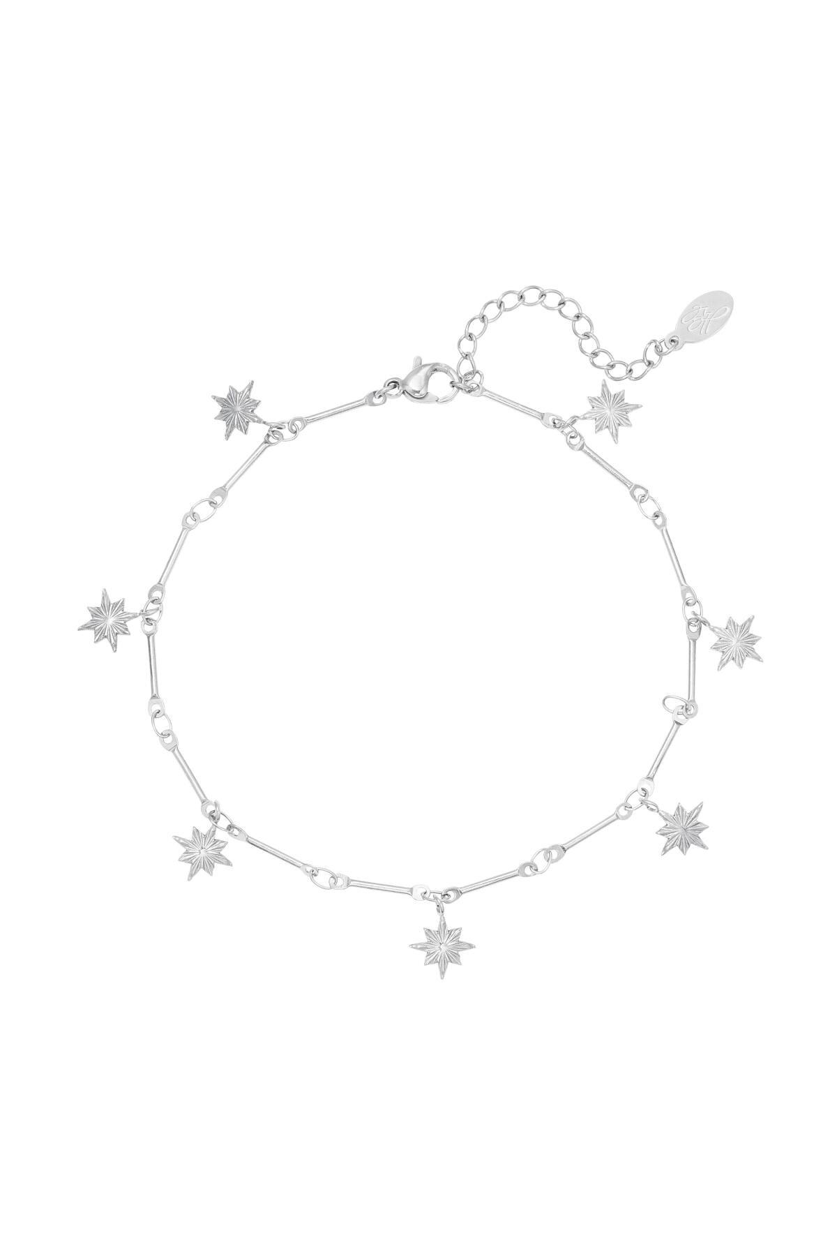 Stainless steel anklet north star Silver h5 