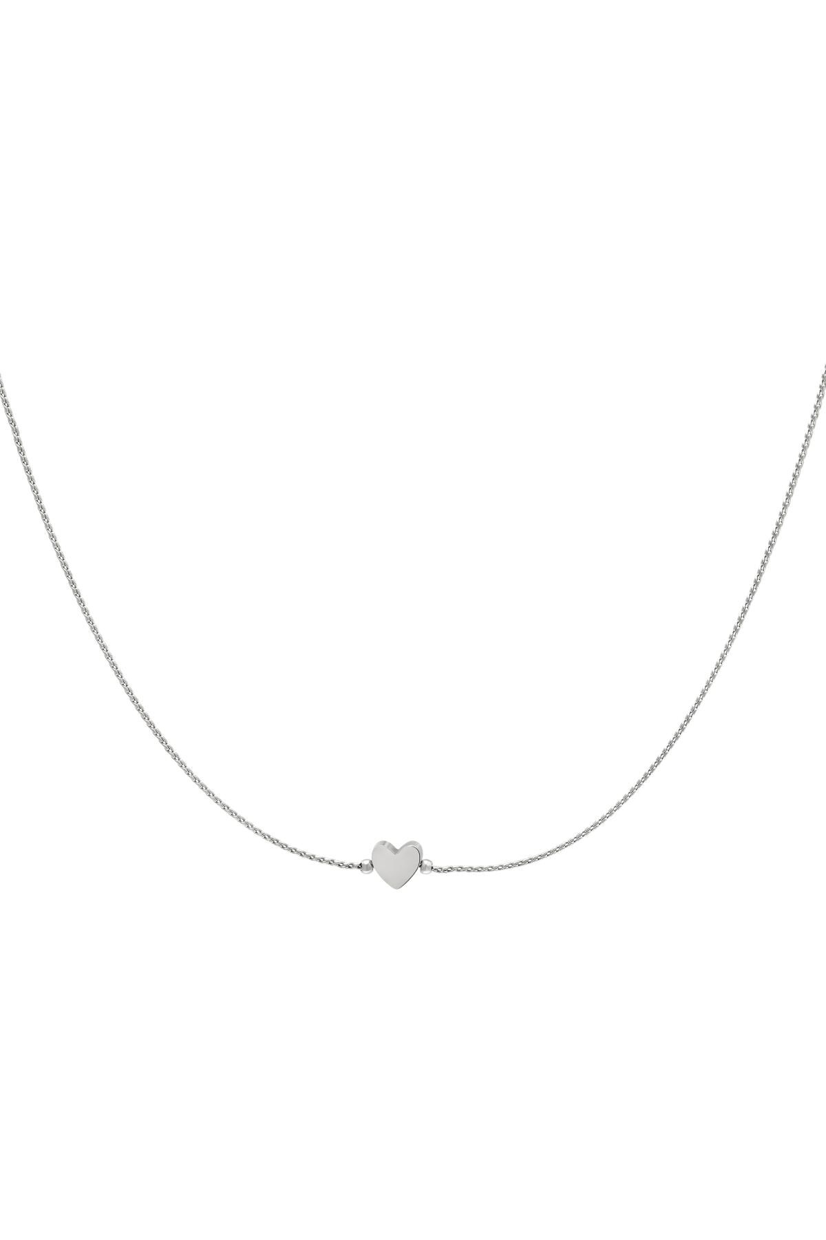 Necklace heart Silver Stainless Steel h5 