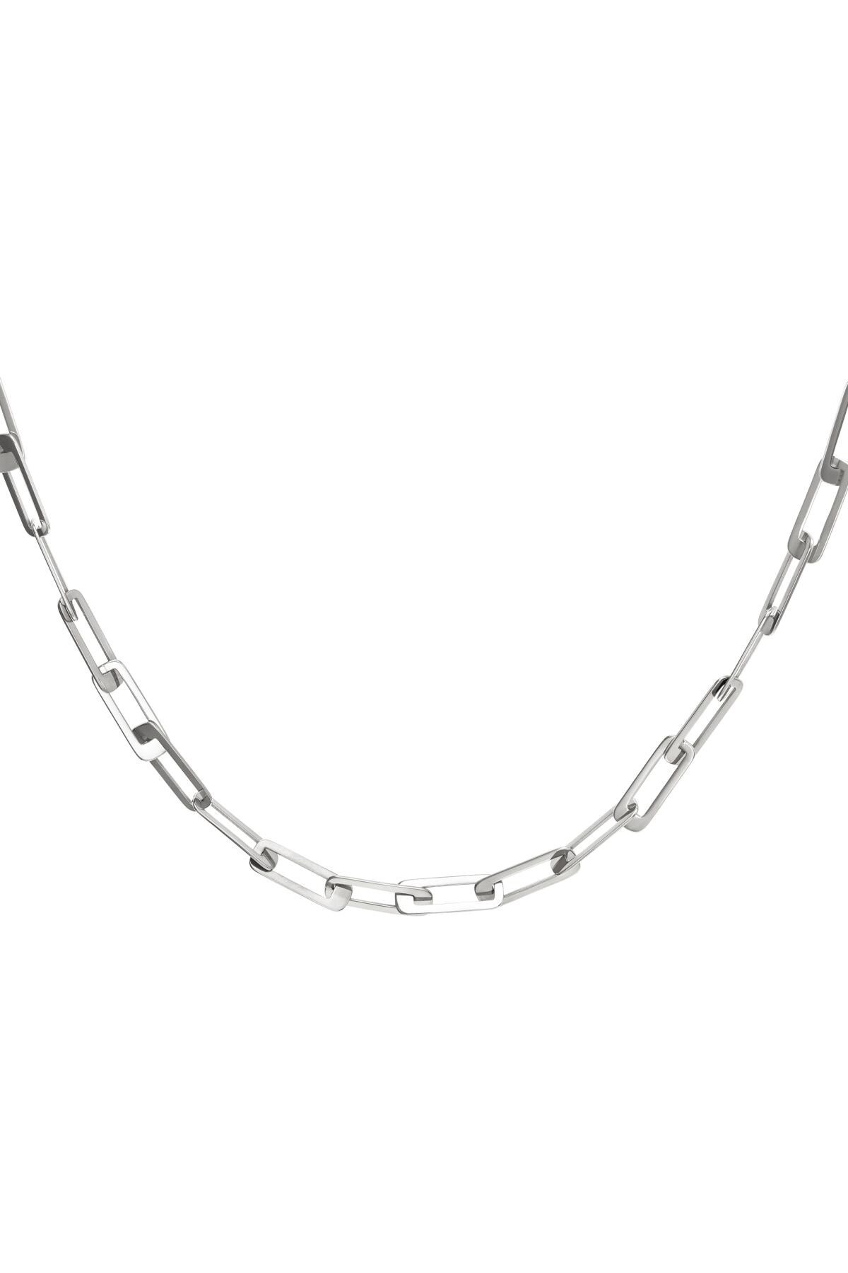 Chunky chain necklace Silver Stainless Steel h5 