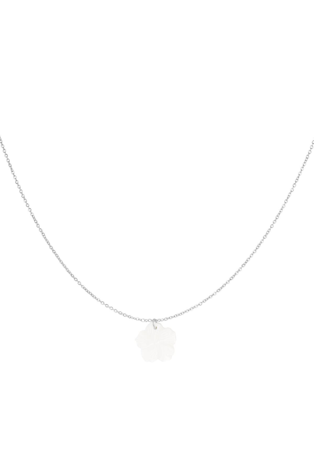 Necklace flower shell - Beach collection Silver Stainless Steel 