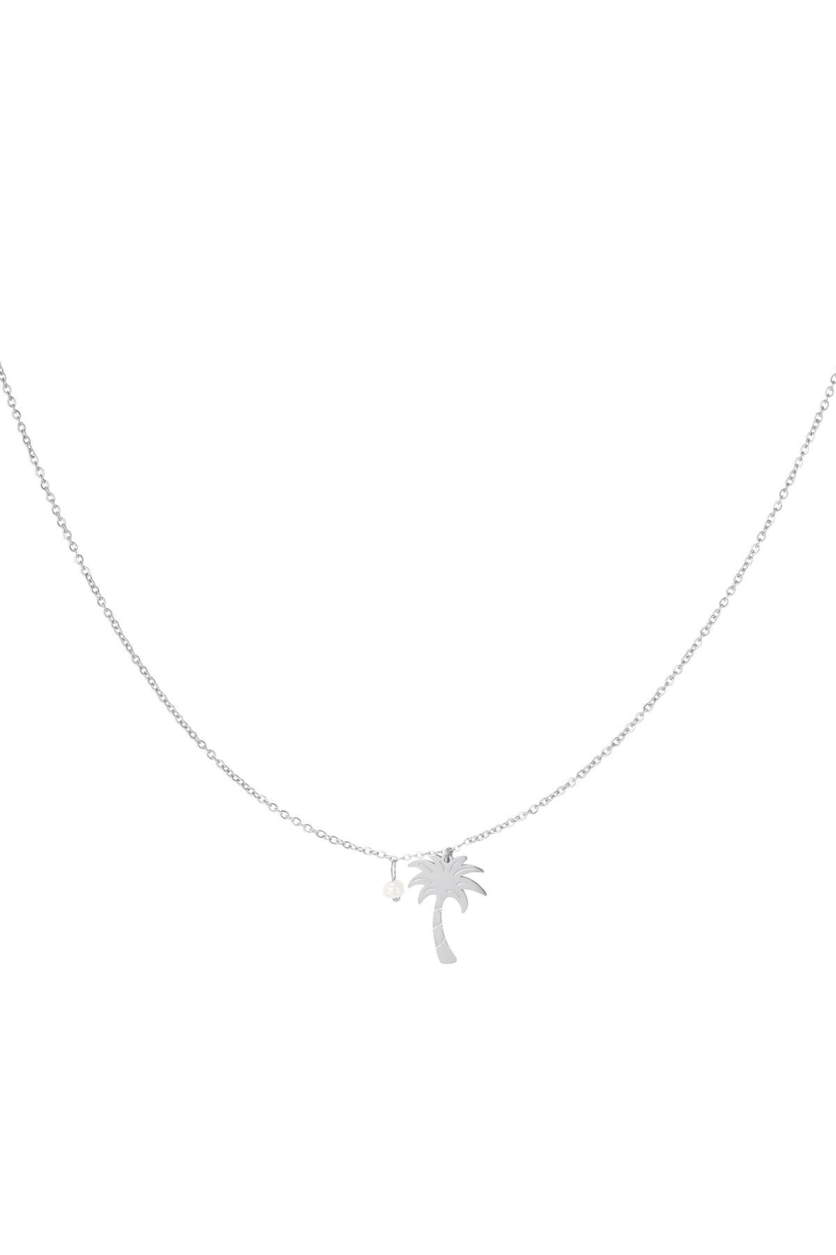 Necklace palm tree - Beach collection Silver Stainless Steel h5 