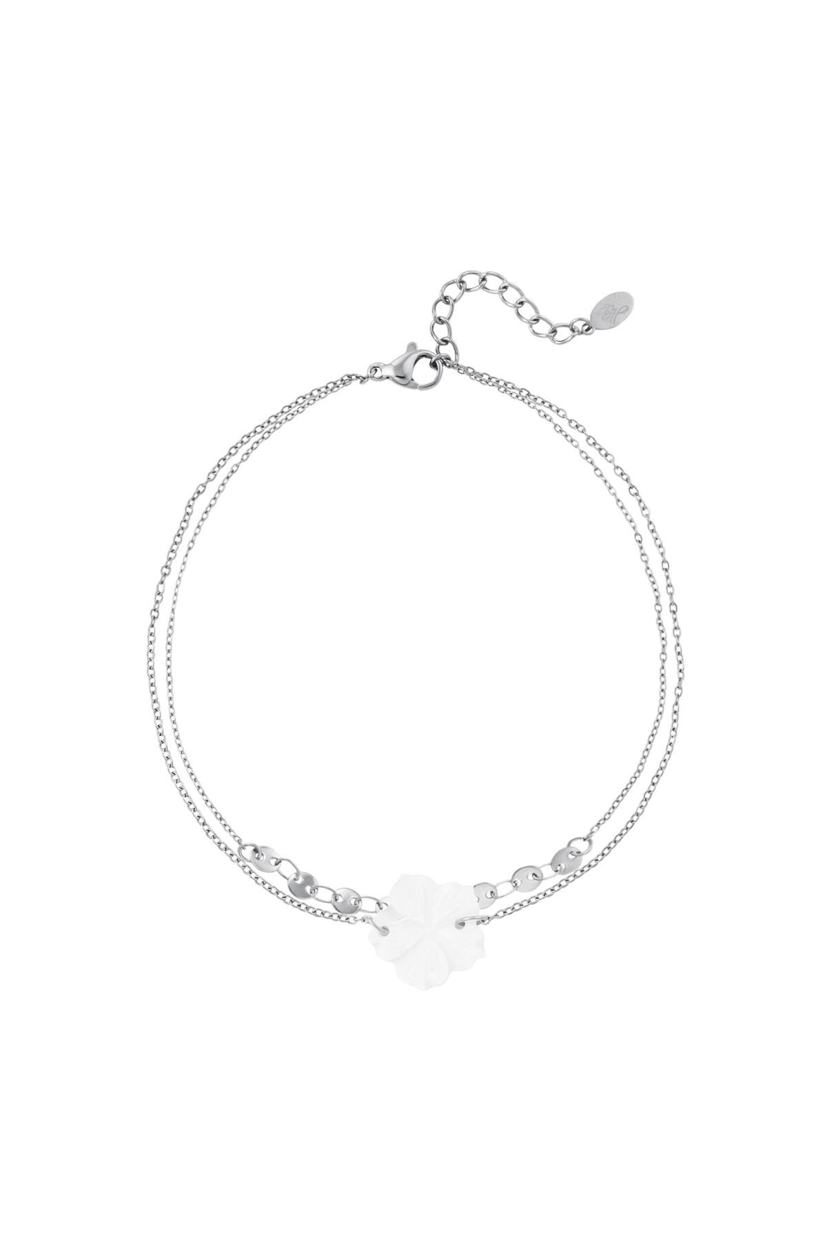 Flower anklet - Beach collection Silver Stainless Steel h5 