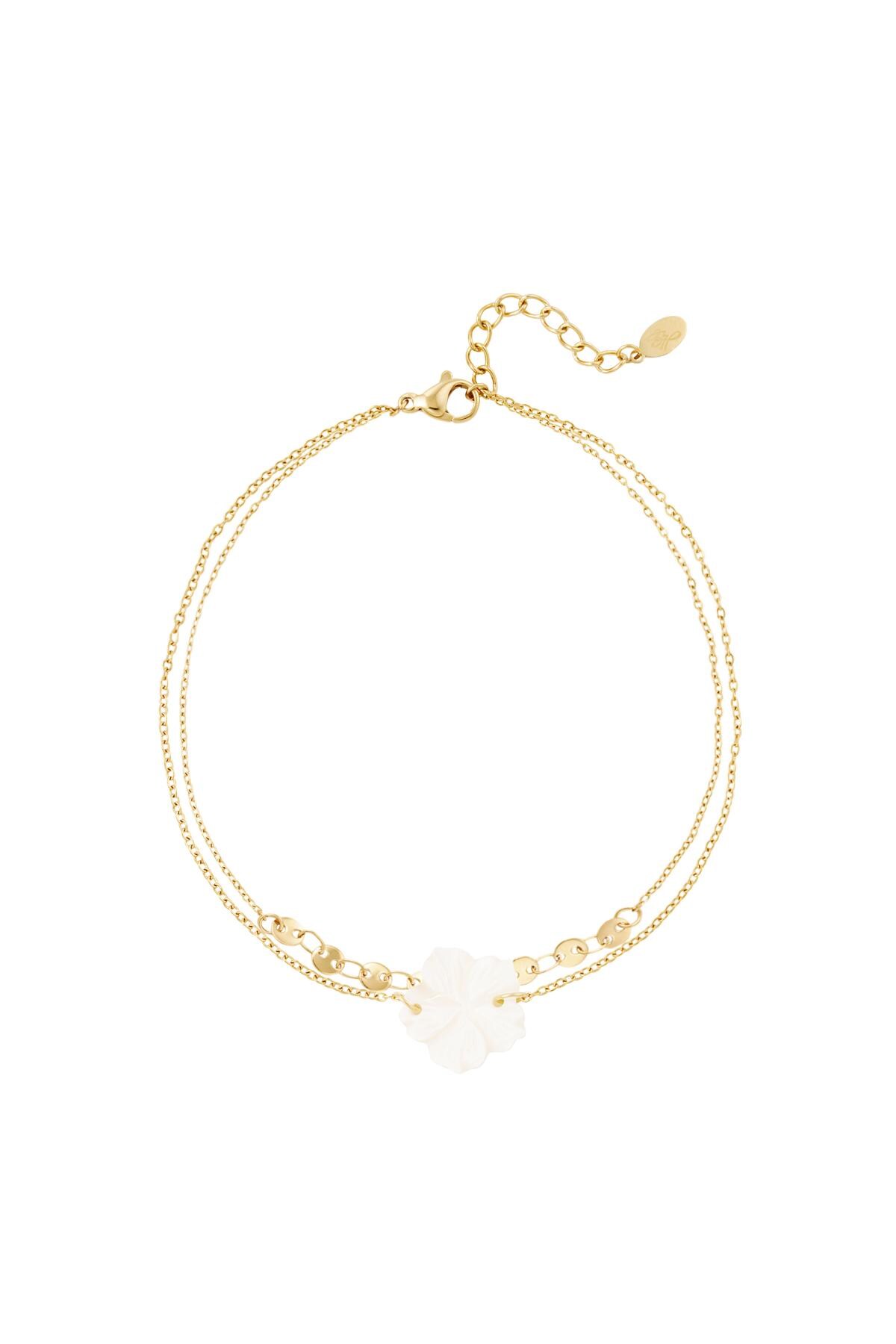 Flower anklet - Beach collection Gold Stainless Steel 