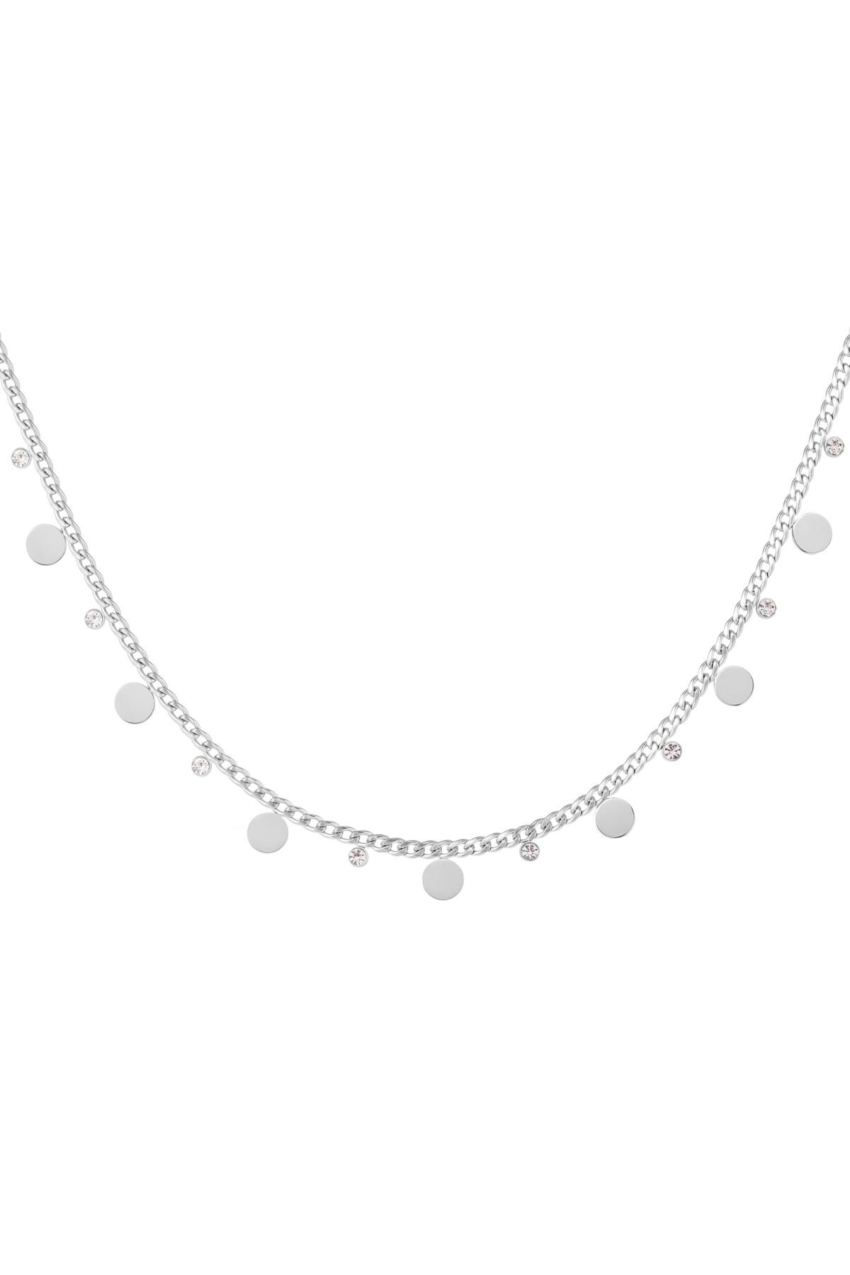 Necklace with cricels and rhinestones Silver Stainless Steel h5 