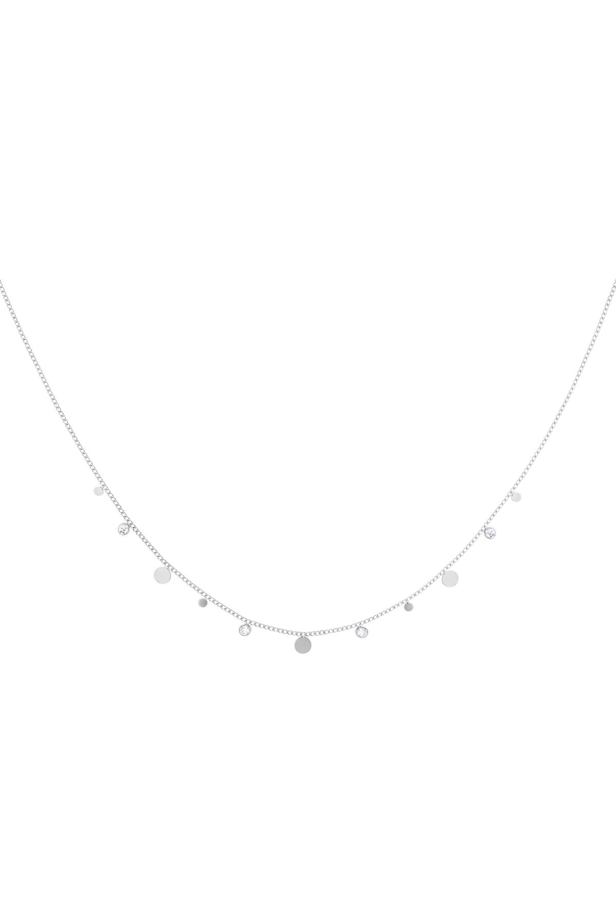 Necklace simple with rhinestone details Silver Stainless Steel h5 