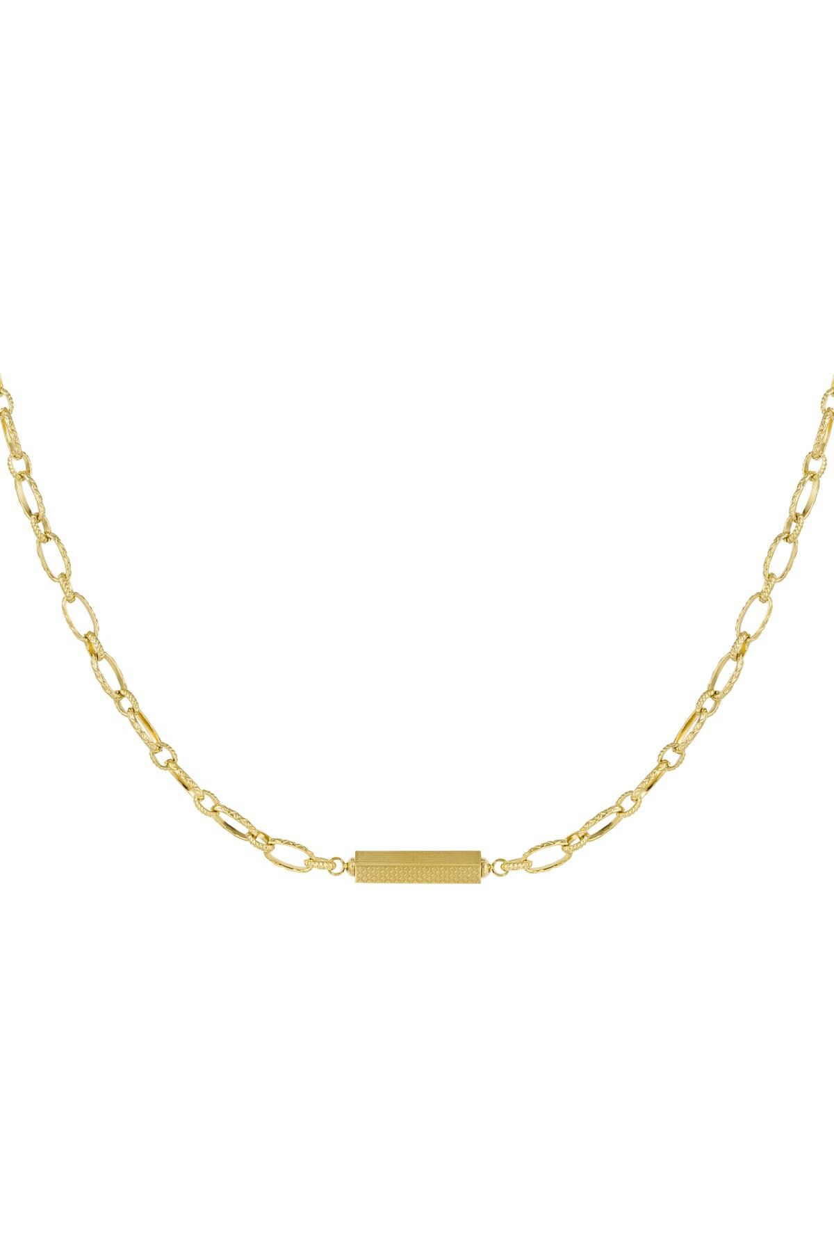 Link chain with charm Gold Stainless Steel h5 