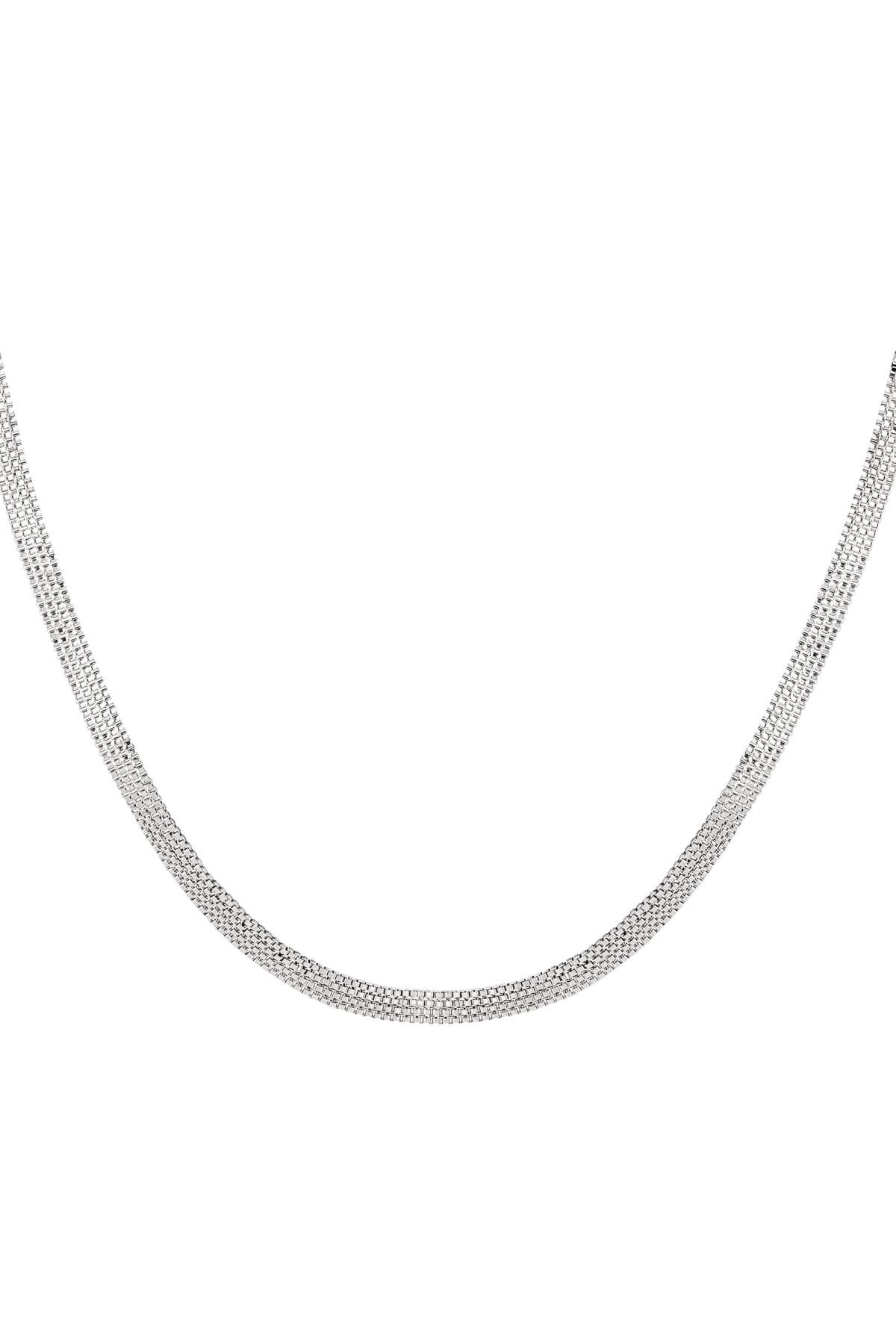 Flat stainless steel chain Silver h5 